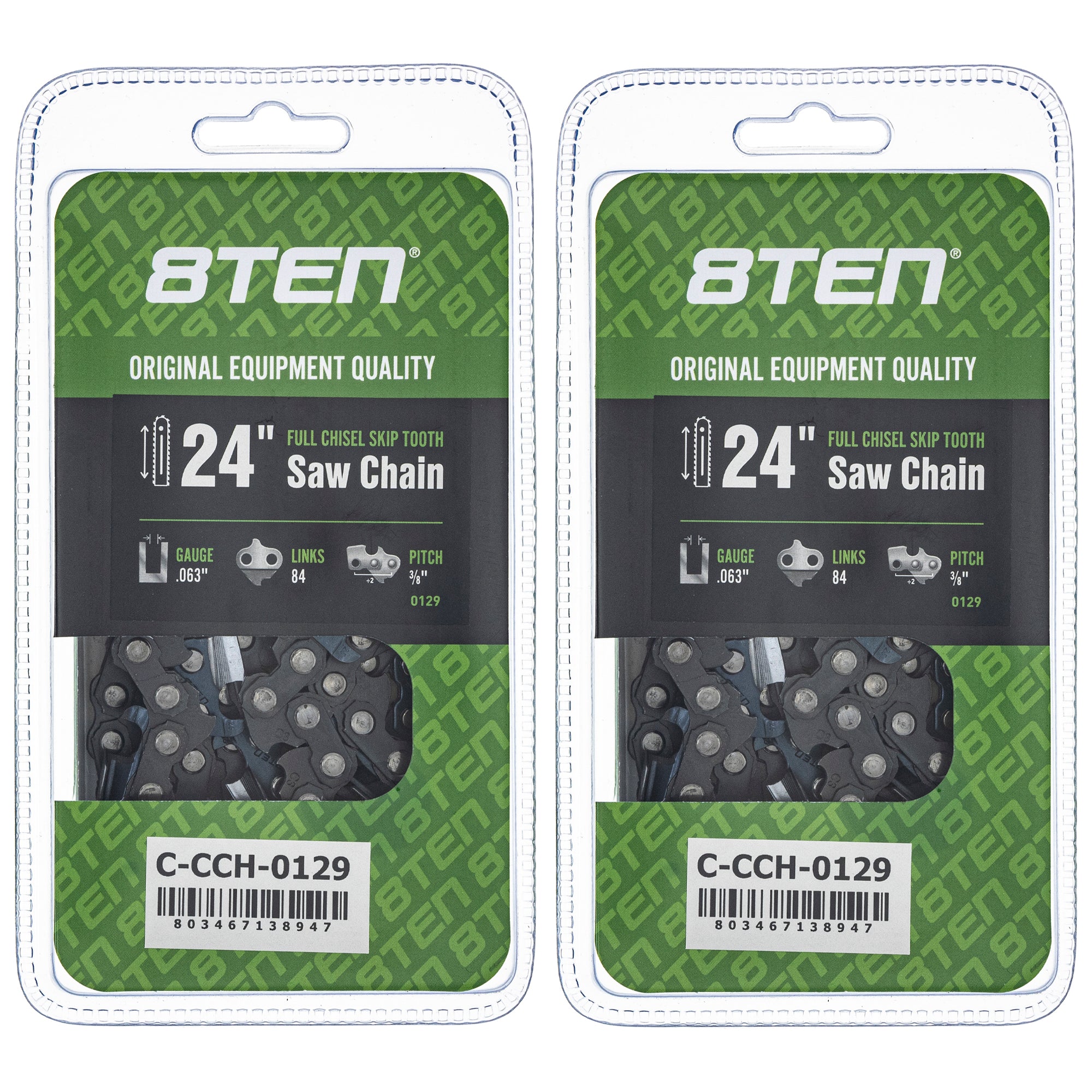 Chainsaw Chain 24 Inch .063 3/8 84DL 2-Pack for zOTHER Oregon PS EA7900P EA7300P DCS9010FL 8TEN 810-CCC2341H