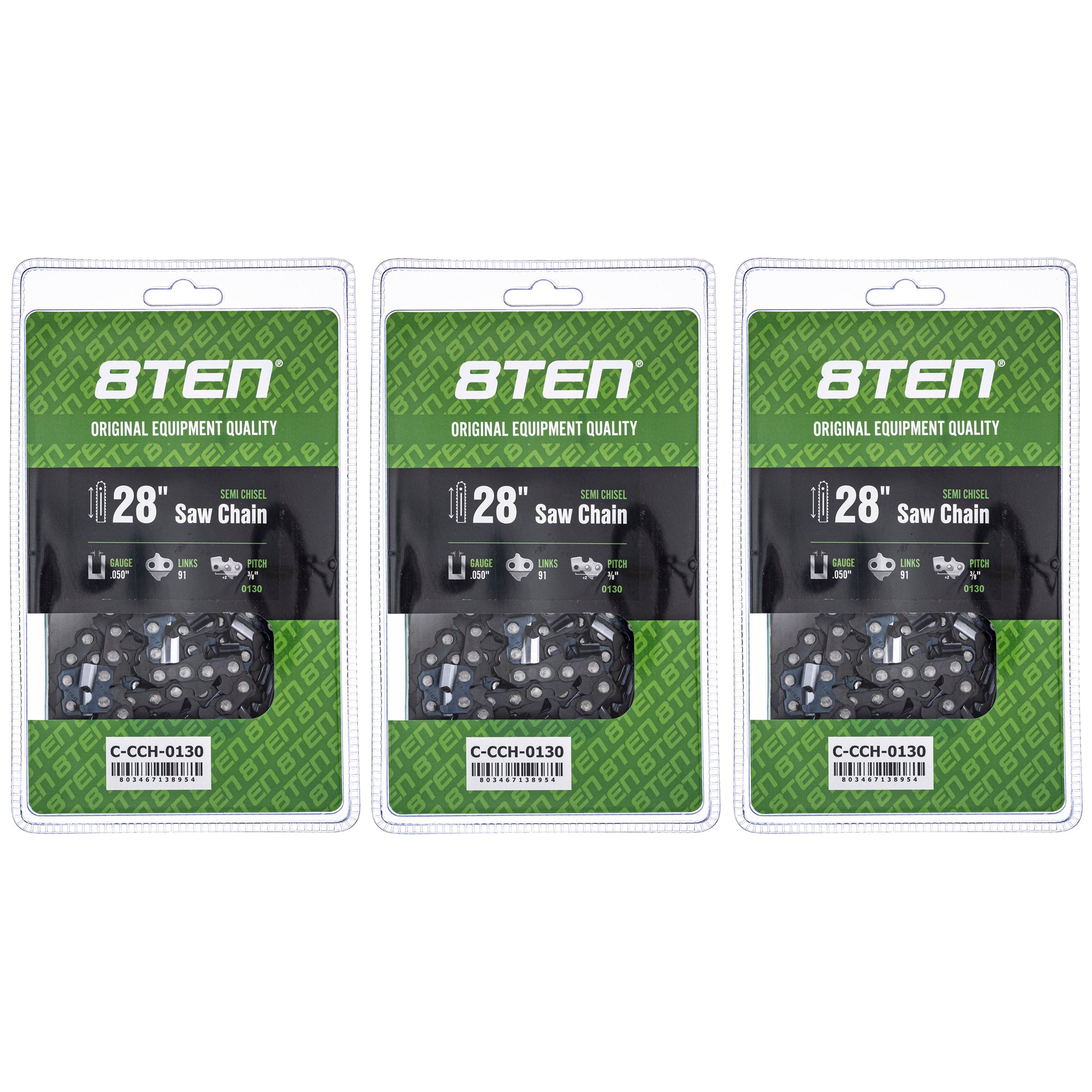 Chainsaw Chain 28 Inch .050 3/8 91DL 3-Pack for zOTHER Oregon MS 066 064 056 8TEN 810-CCC2352H