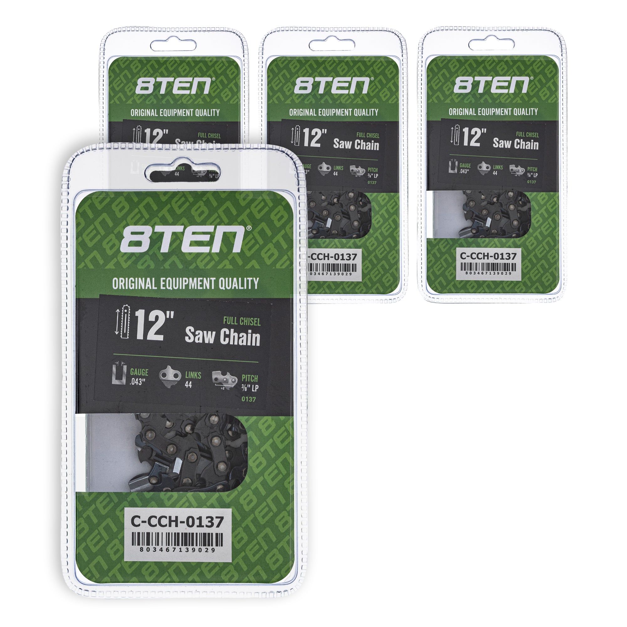 Chainsaw Chain 12 Inch .043 3/8 LP 44DL 4-Pack for zOTHER Stens Oregon Ref. Oregon Echo 8TEN 810-CCC2359H