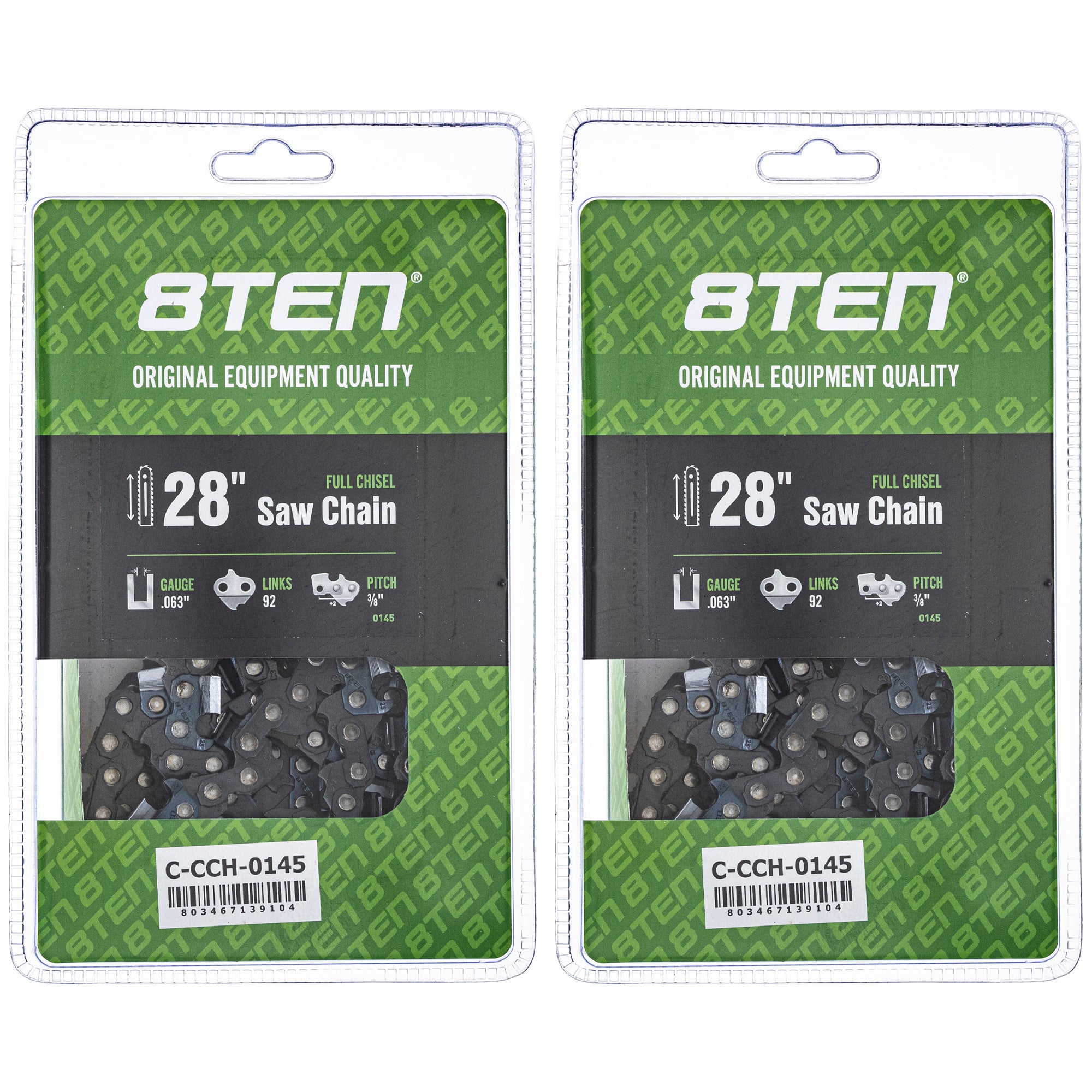 Chainsaw Chain 28 Inch .063 3/8 92DL 2-Pack for zOTHER MS 066 064 056 8TEN 810-CCC2367H