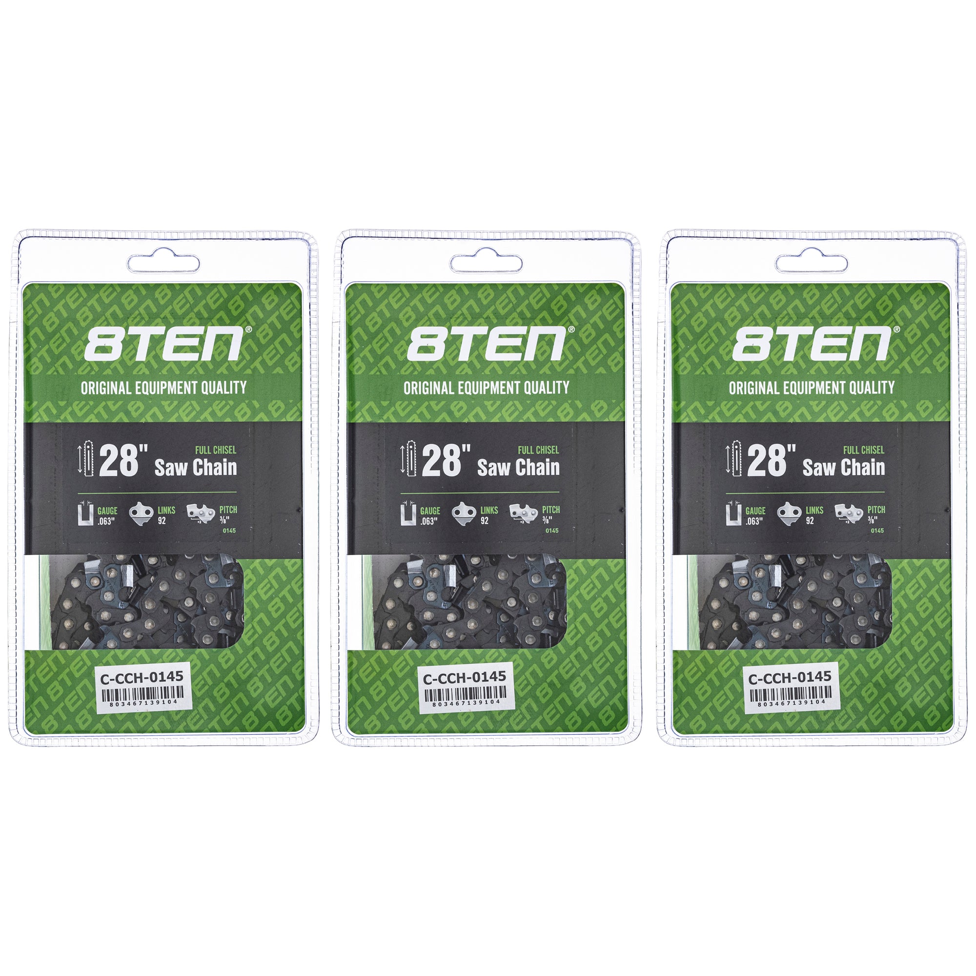 Chainsaw Chain 28 Inch .063 3/8 92DL 3-Pack for zOTHER MS 066 064 056 8TEN 810-CCC2367H
