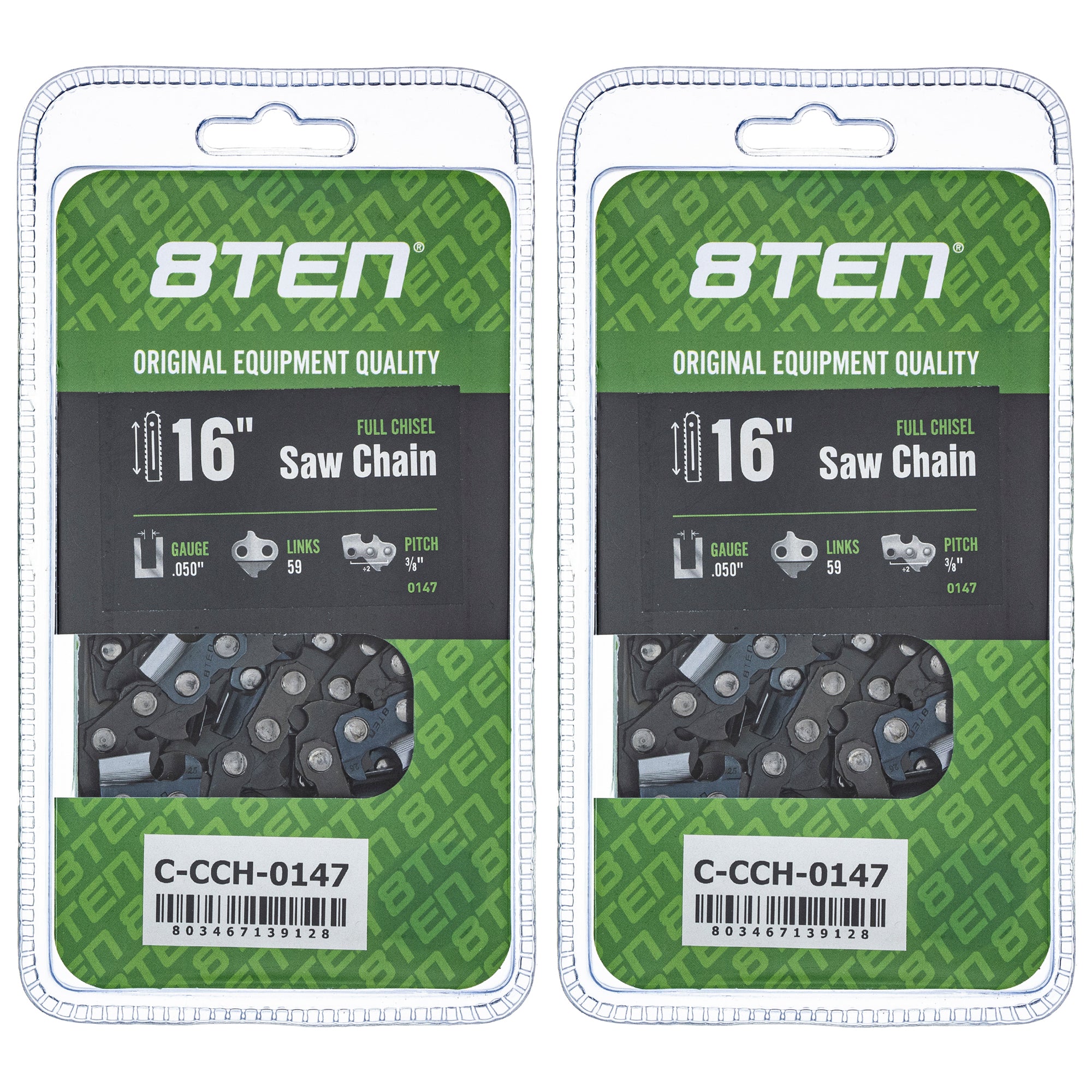 Chainsaw Chain 16 Inch .050 3/8 59DL 2-Pack for zOTHER XL VI V-15 Super 8TEN 810-CCC2369H