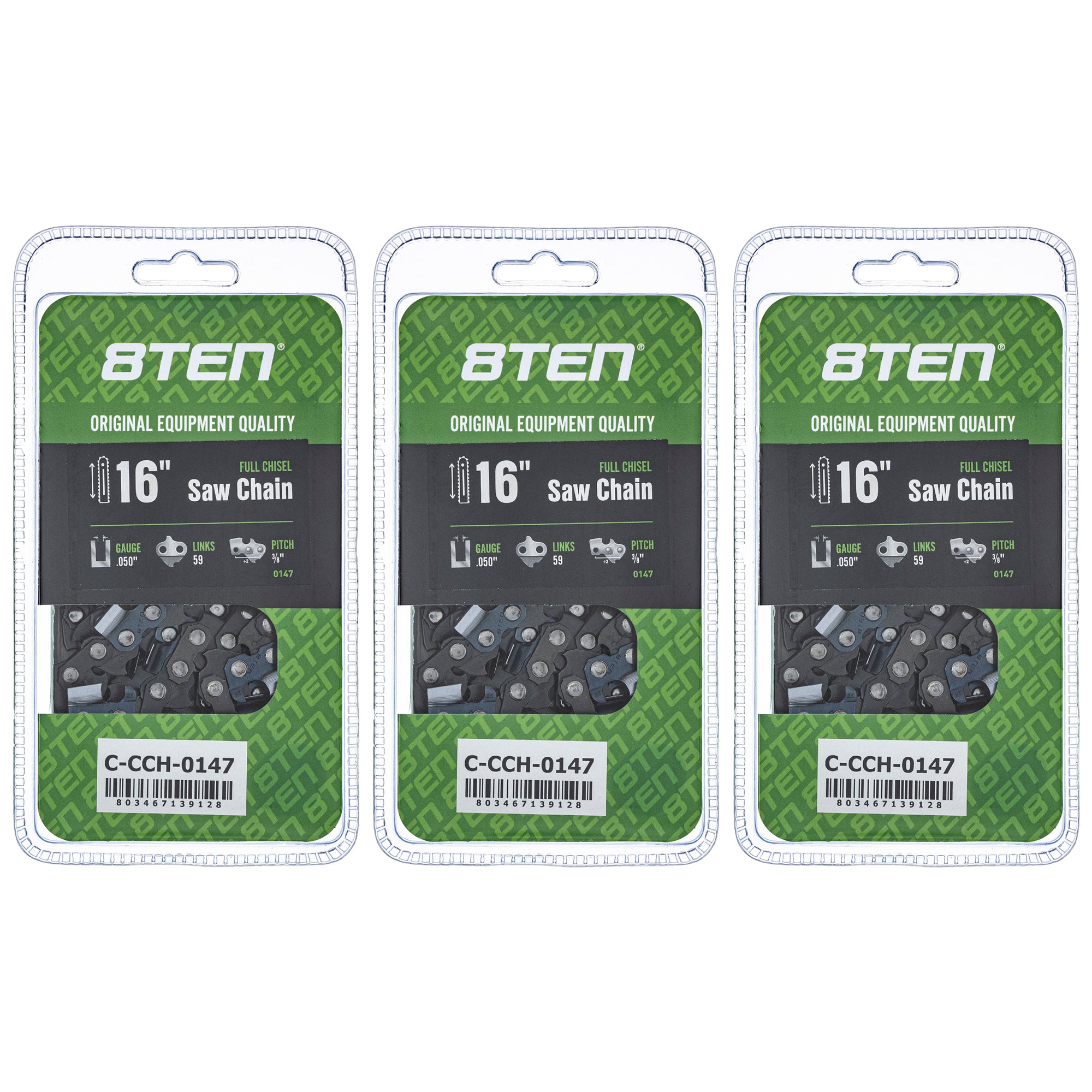 16 Inch .050 3/8 59DL Chainsaw Chain 16 Inch .050 3/8 59DL 3-Pack for zOTHER XL VI V-15 8TEN 810-CCC2369H