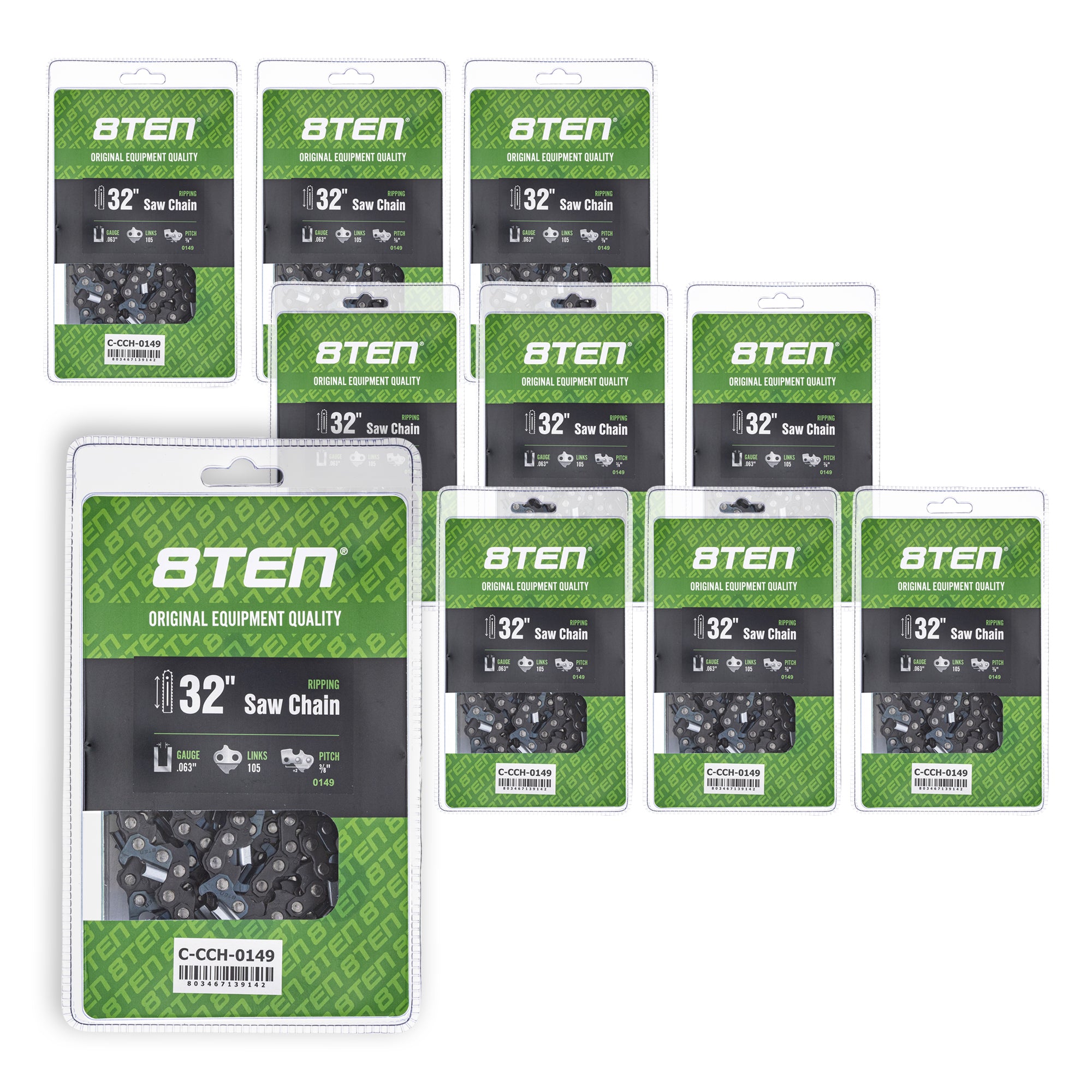 Chainsaw Chain 32 Inch .063 3/8 105DL 10-Pack for zOTHER Oregon XL VI PS DCS9010FL 8TEN 810-CCC2361H