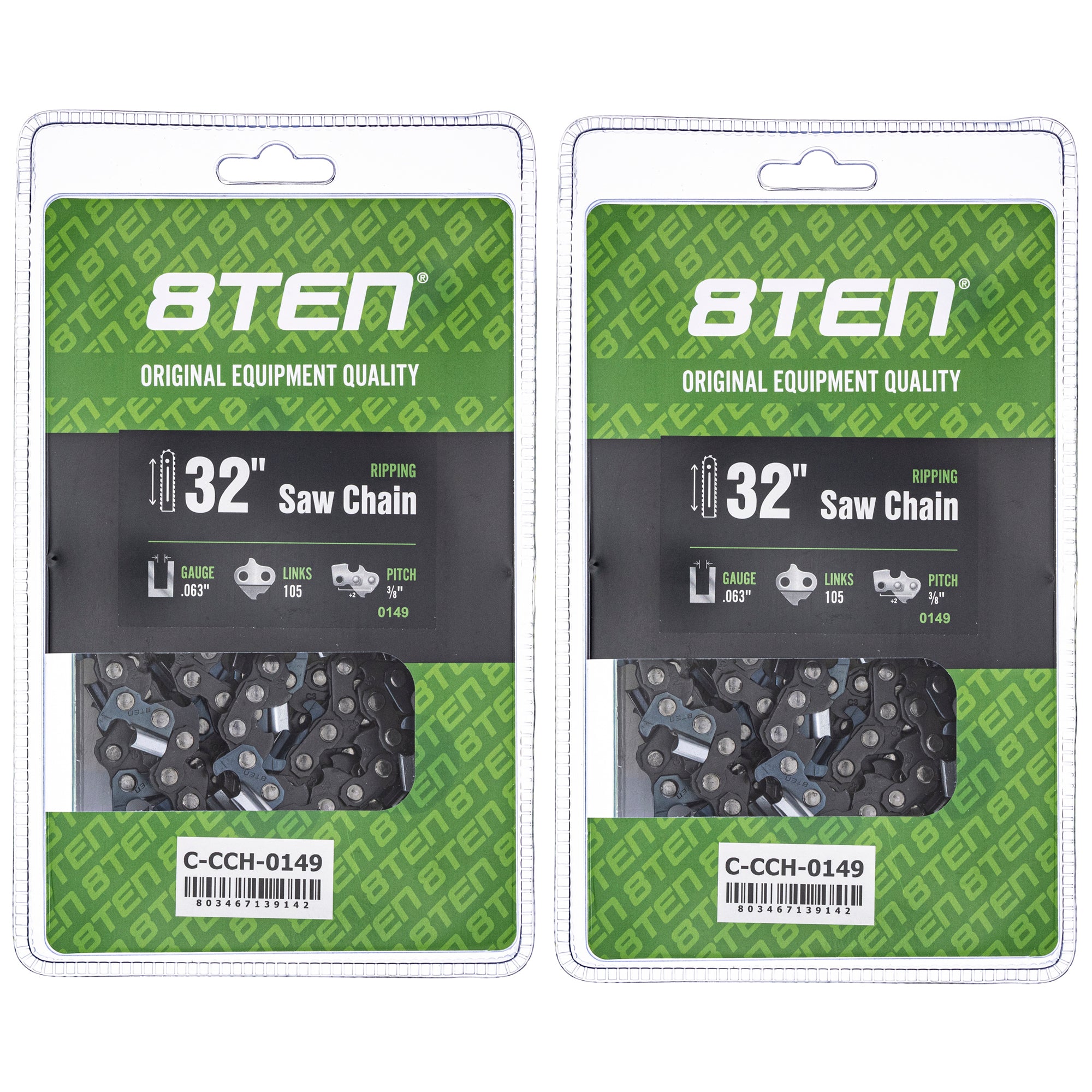 Chainsaw Chain 32 Inch .063 3/8 105DL 2-Pack for zOTHER Oregon PS 8TEN 810-CCC2361H