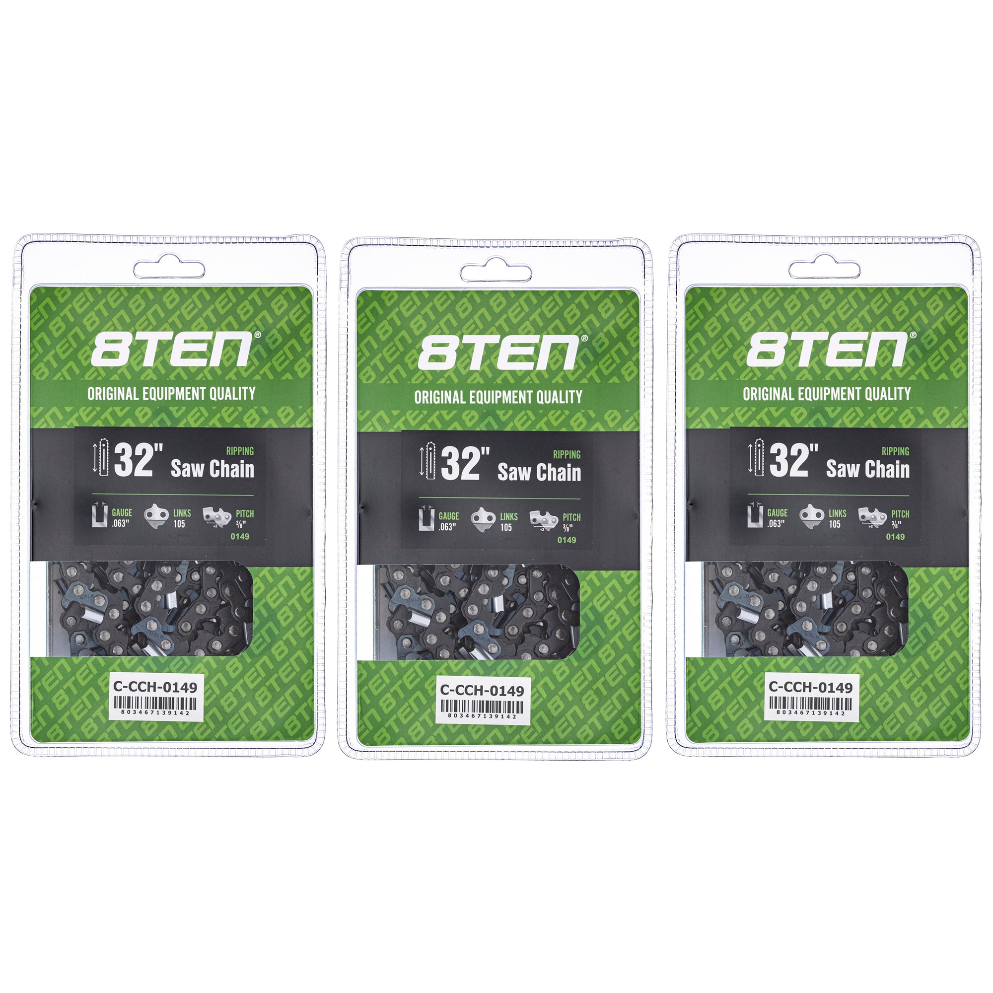 Chainsaw Chain 32 Inch .063 3/8 105DL 3-Pack for zOTHER Oregon XL VI PS DCS9010FL 8TEN 810-CCC2361H