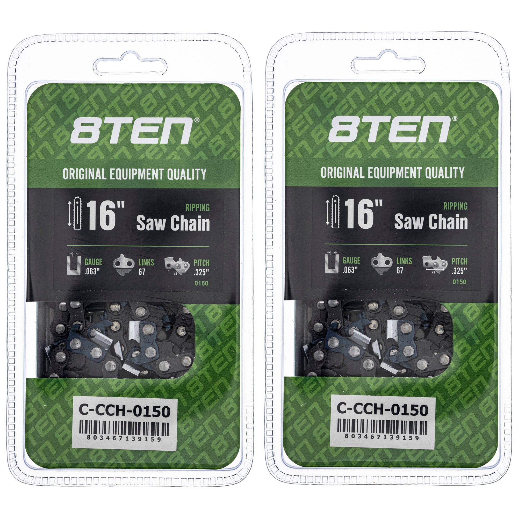 Chainsaw Chain 16 Inch .063 .325 67DL 2-Pack for zOTHER Oregon MS 634 30 040 8TEN 810-CCC2372H