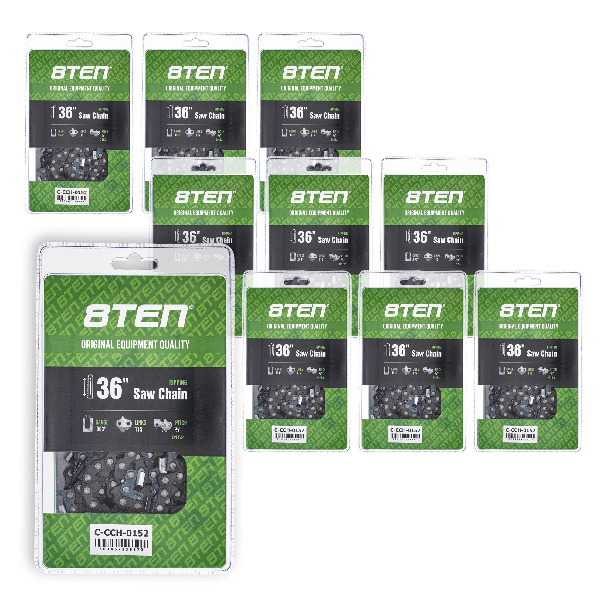 Chainsaw Chain 36 Inch .063 3/8 115DL 10-Pack for zOTHER Oregon PS DCS9010FL DCS9000 8TEN 810-CCC2374H