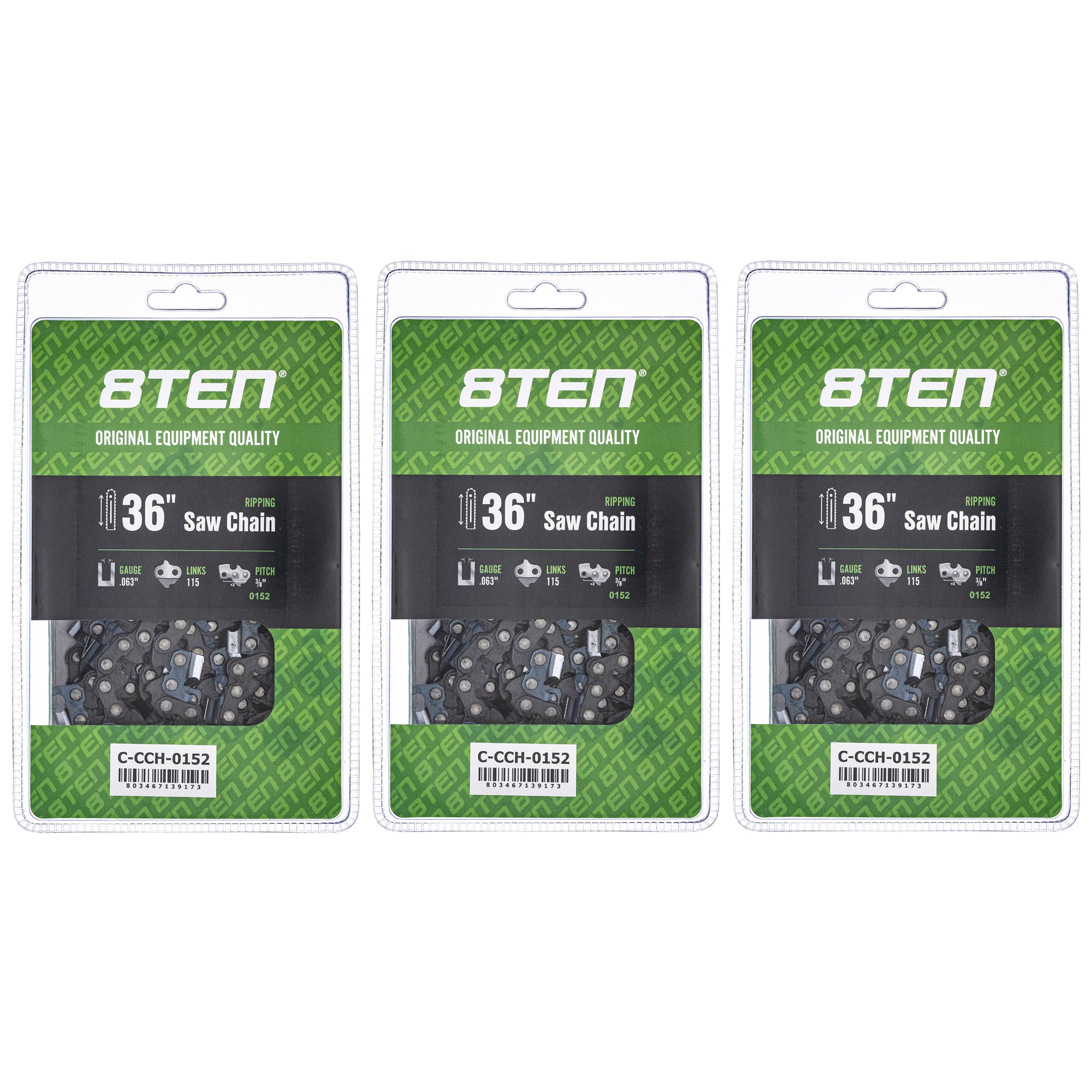 Chainsaw Chain 36 Inch .063 3/8 115DL 3-Pack for zOTHER Oregon PS DCS9010FL DCS9000 8TEN 810-CCC2374H