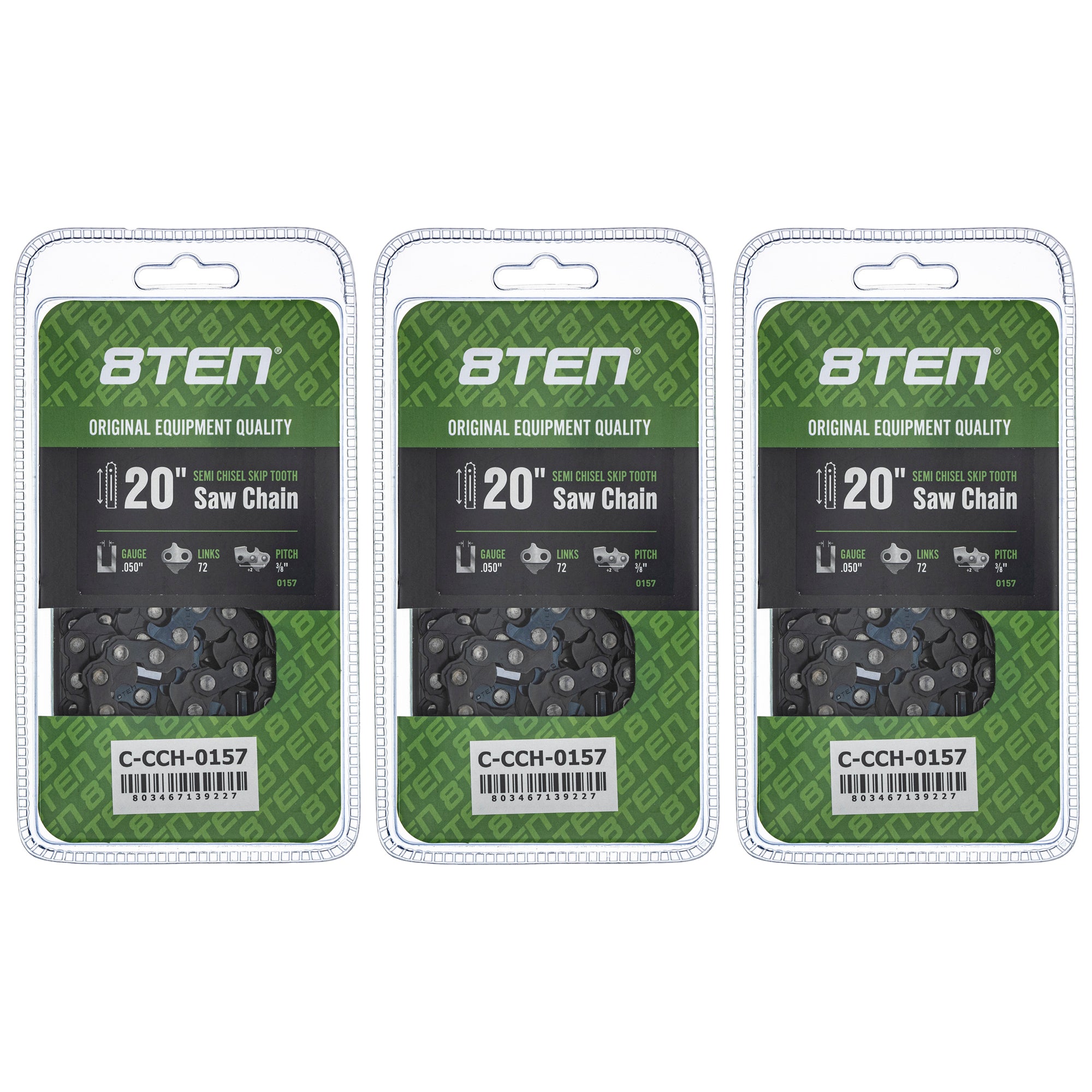 20 Inch .050 3/8 72DL Chainsaw Chain 20 Inch .050 3/8 72DL 3-Pack for zOTHER Ref No Oregon 8TEN 810-CCC2379H