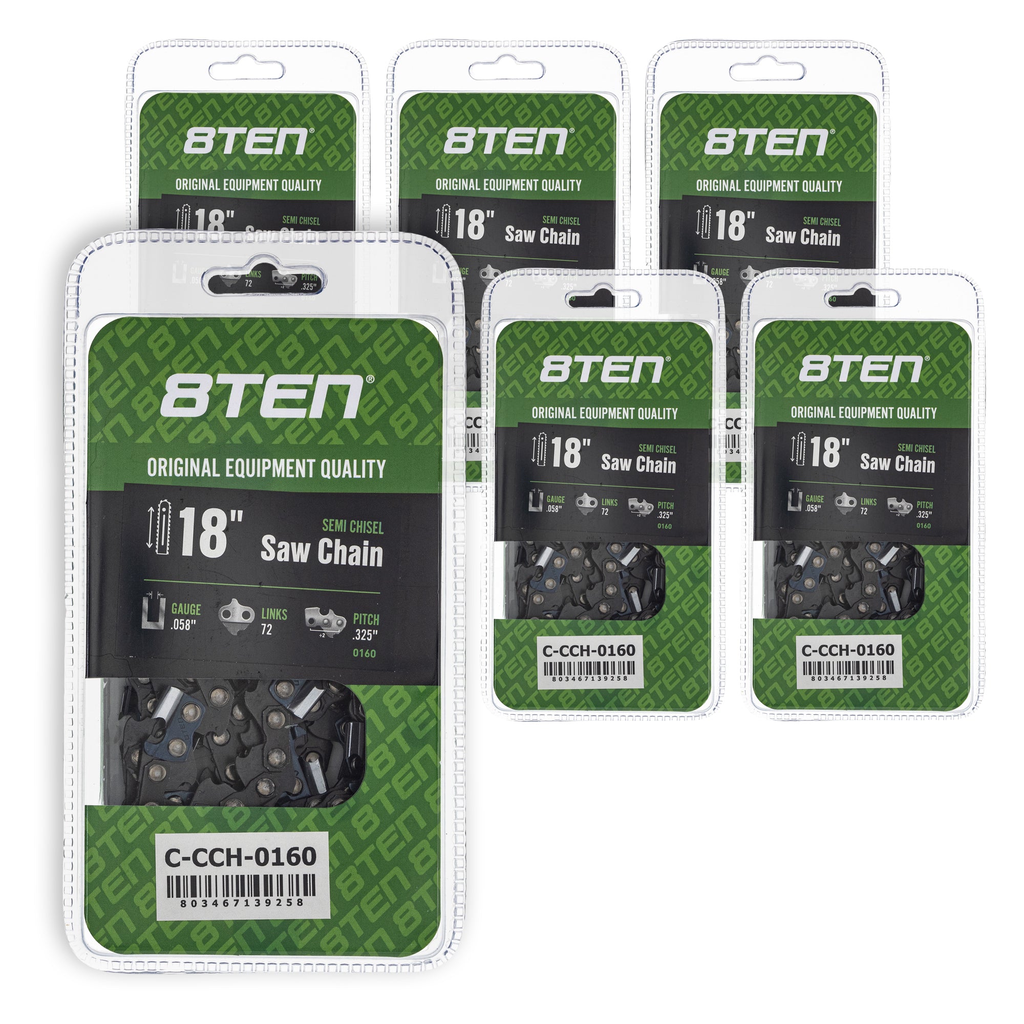 Chainsaw Chain 18 Inch .058 .325 72DL 6-Pack for zOTHER Oregon Ref. Oregon Husqvarna 8TEN 810-CCC2382H