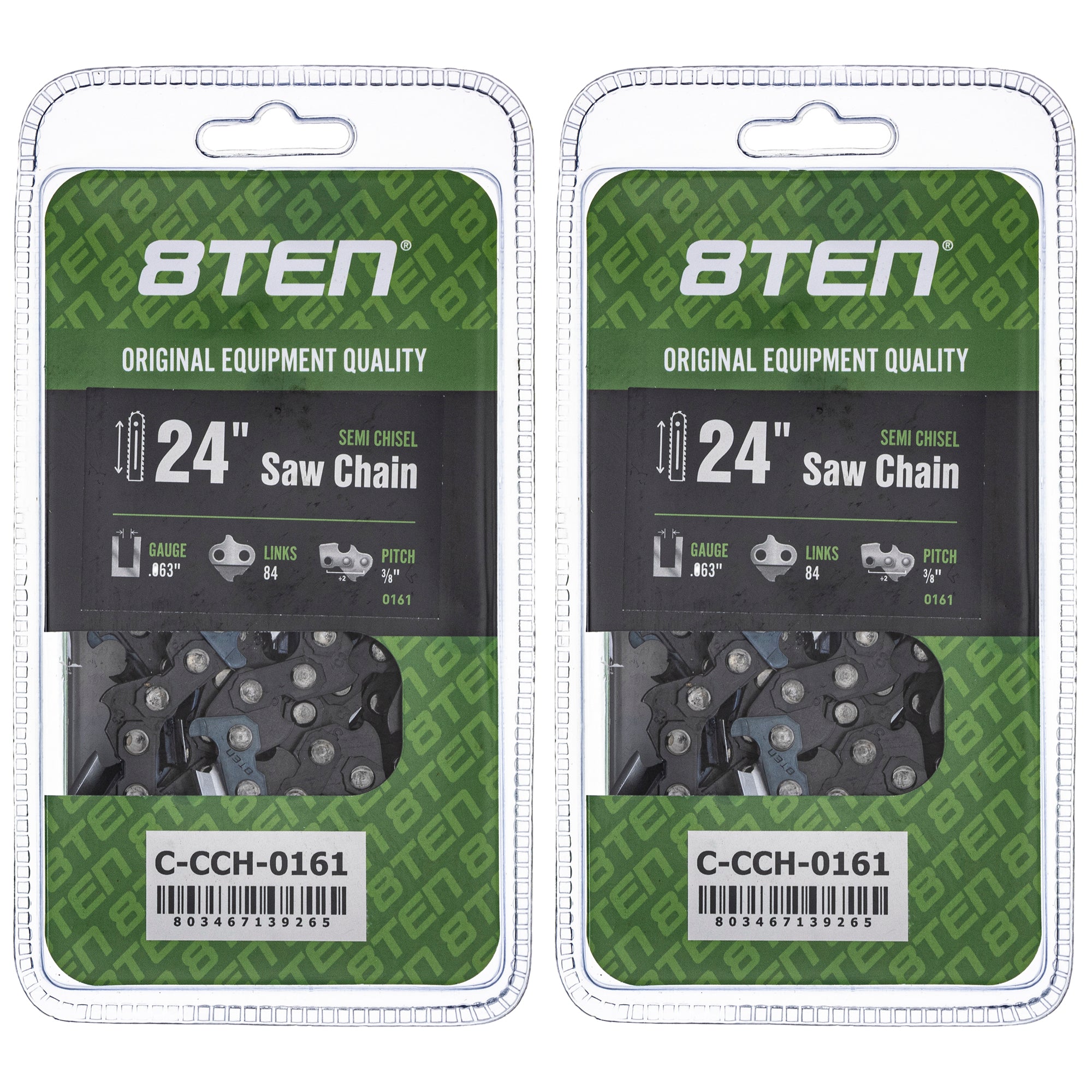Chainsaw Chain 24 Inch .063 3/8 84DL 2-Pack for zOTHER Oregon PS 8TEN 810-CCC2383H