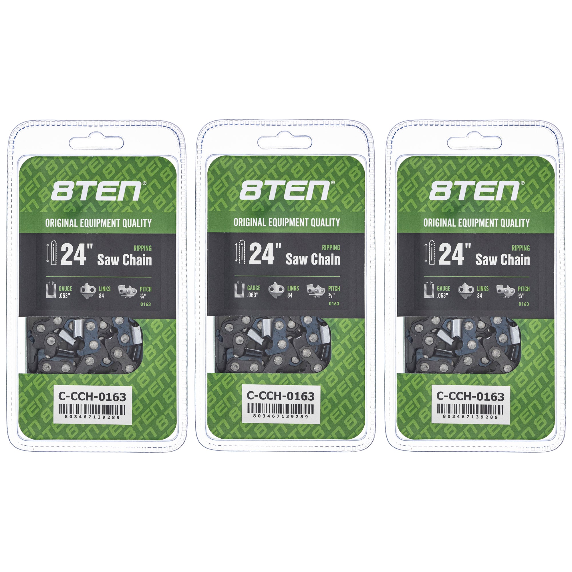 Chainsaw Chain 24 Inch .063 3/8 84DL 3-Pack for zOTHER Oregon PS EA7900P EA7300P DCS9010FL 8TEN 810-CCC2385H