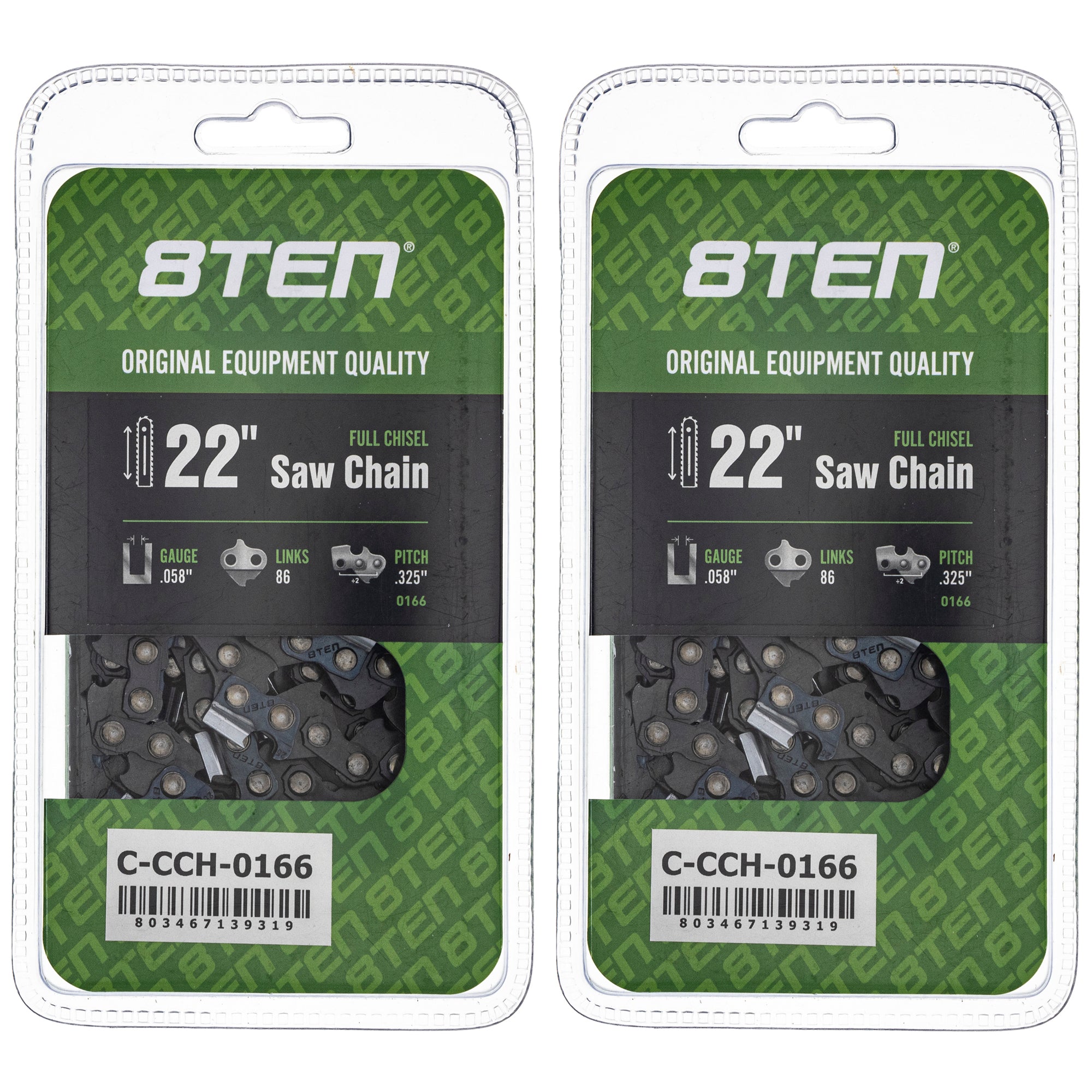 Chainsaw Chain 22 Inch .058 .325 86DL 2-Pack for zOTHER Max 8TEN 810-CCC2388H