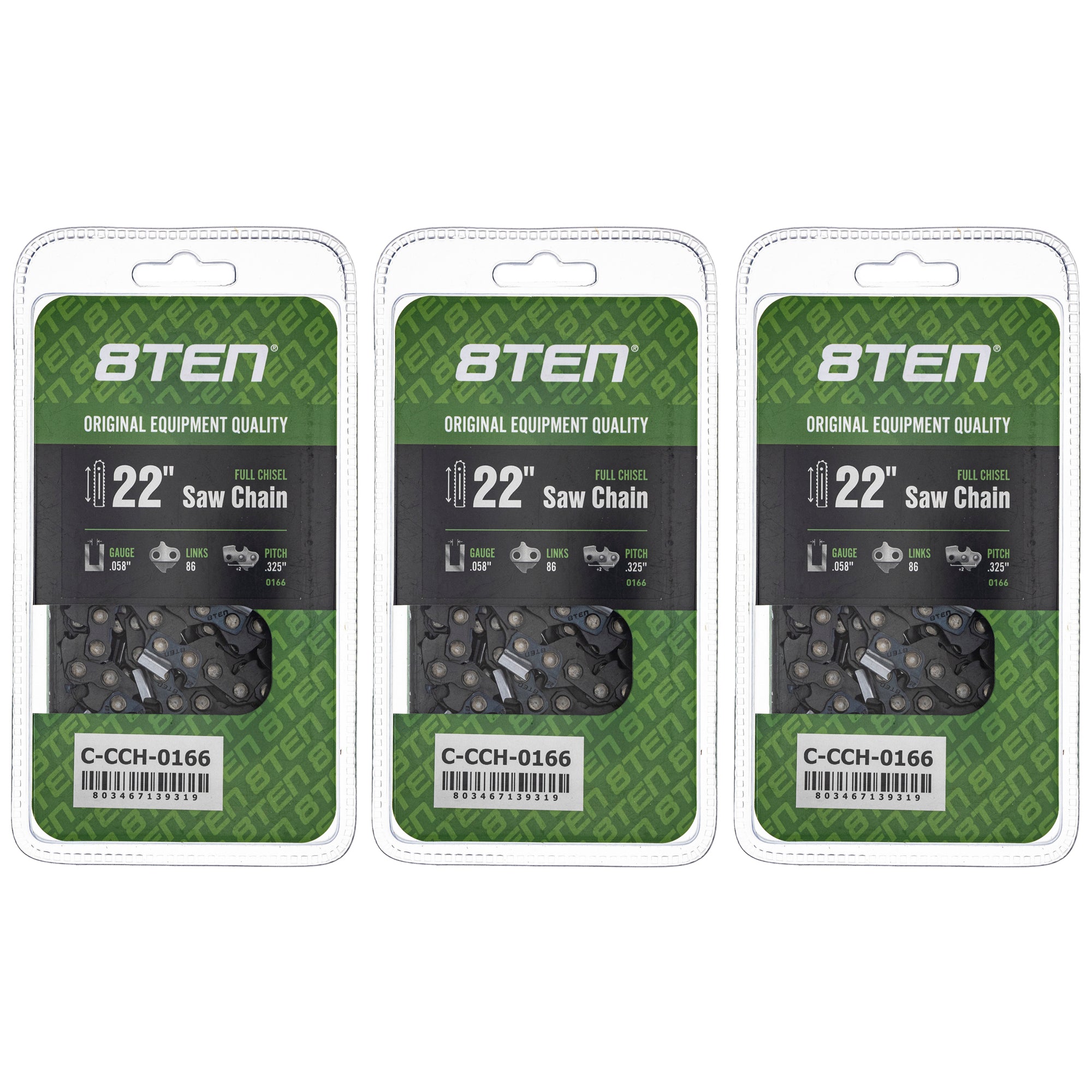 Chainsaw Chain 22 Inch .058 .325 86DL 3-Pack for zOTHER Max 8TEN 810-CCC2388H