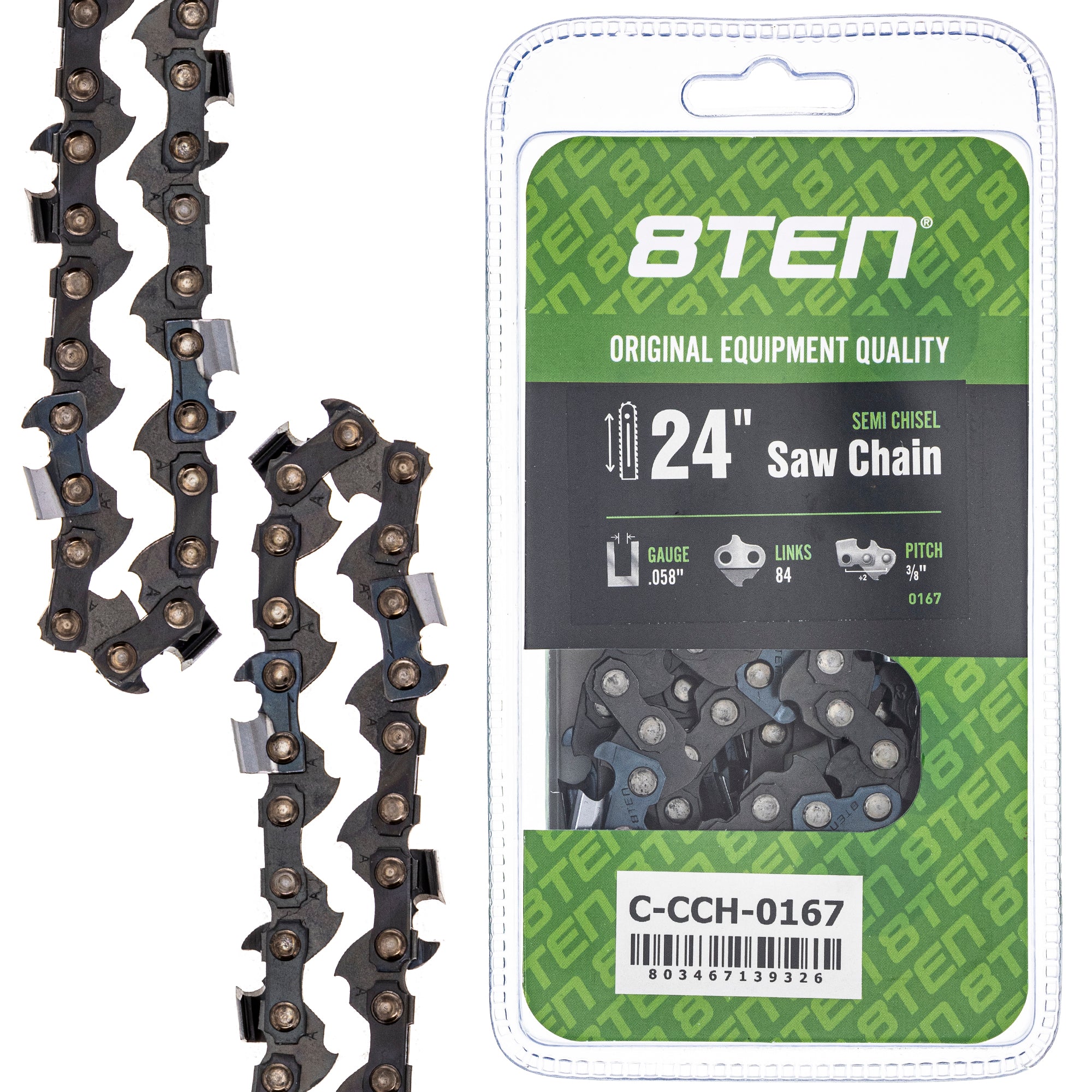 Chainsaw Chain 24 Inch .058 3/8 84DL for zOTHER Oregon Husqvarna Poulan Craftsman AYP 8TEN 810-CCC2389H