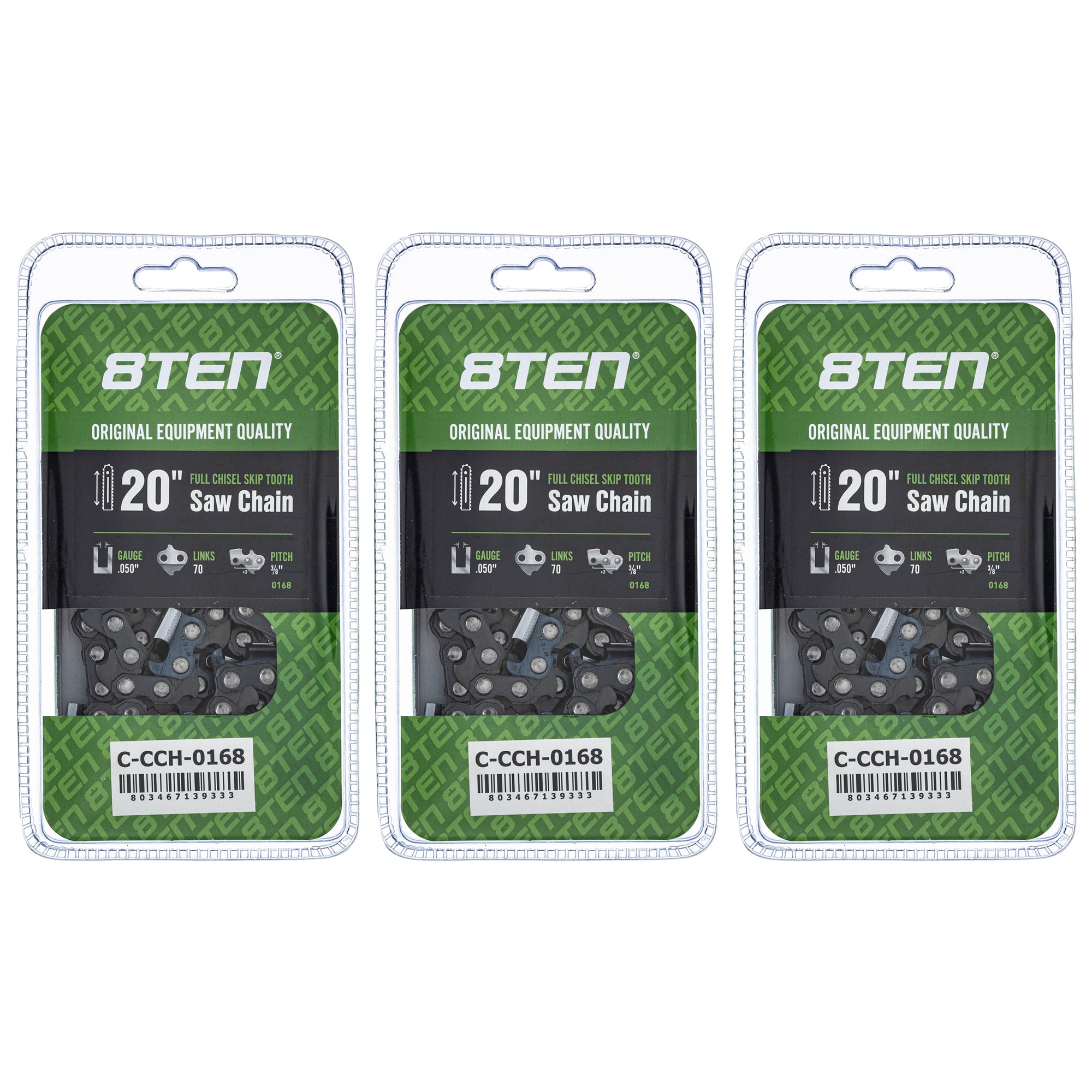 20 Inch .050 3/8 70DL Chainsaw Chain 20 Inch .050 3/8 70DL 3-Pack for zOTHER Stens Ref No 8TEN 810-CCC2380H