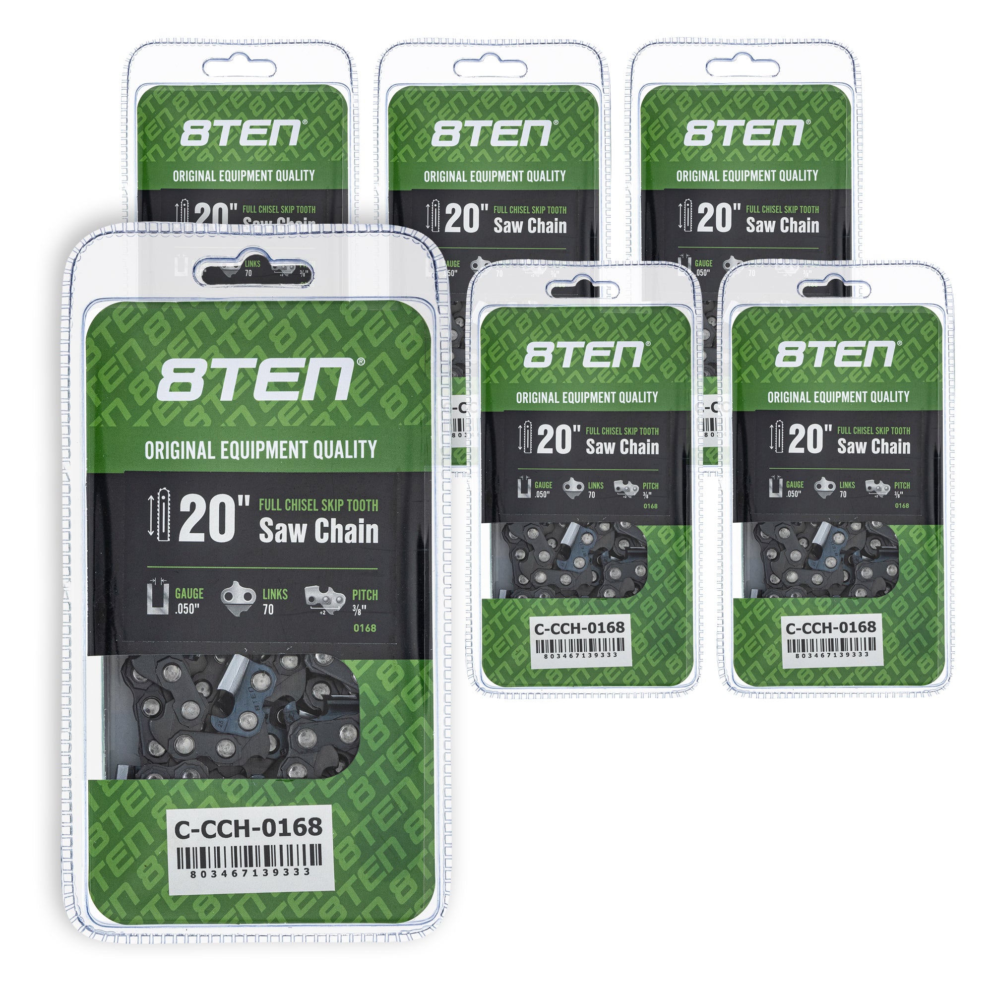 Chainsaw Chain 20 Inch .050 3/8 70DL 6-Pack for zOTHER Stens Ref No Oregon Ref. Oregon 8TEN 810-CCC2380H