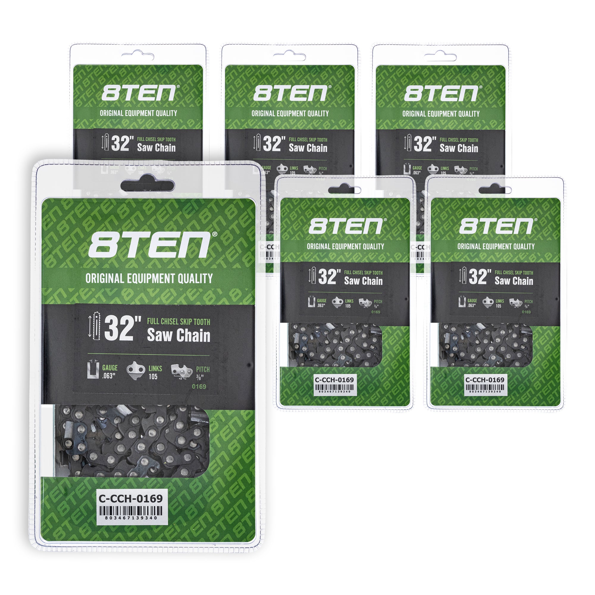 Chainsaw Chain 32 Inch .063 3/8 105DL 6-Pack for zOTHER Oregon XL VI PS DCS9010FL 8TEN 810-CCC2381H