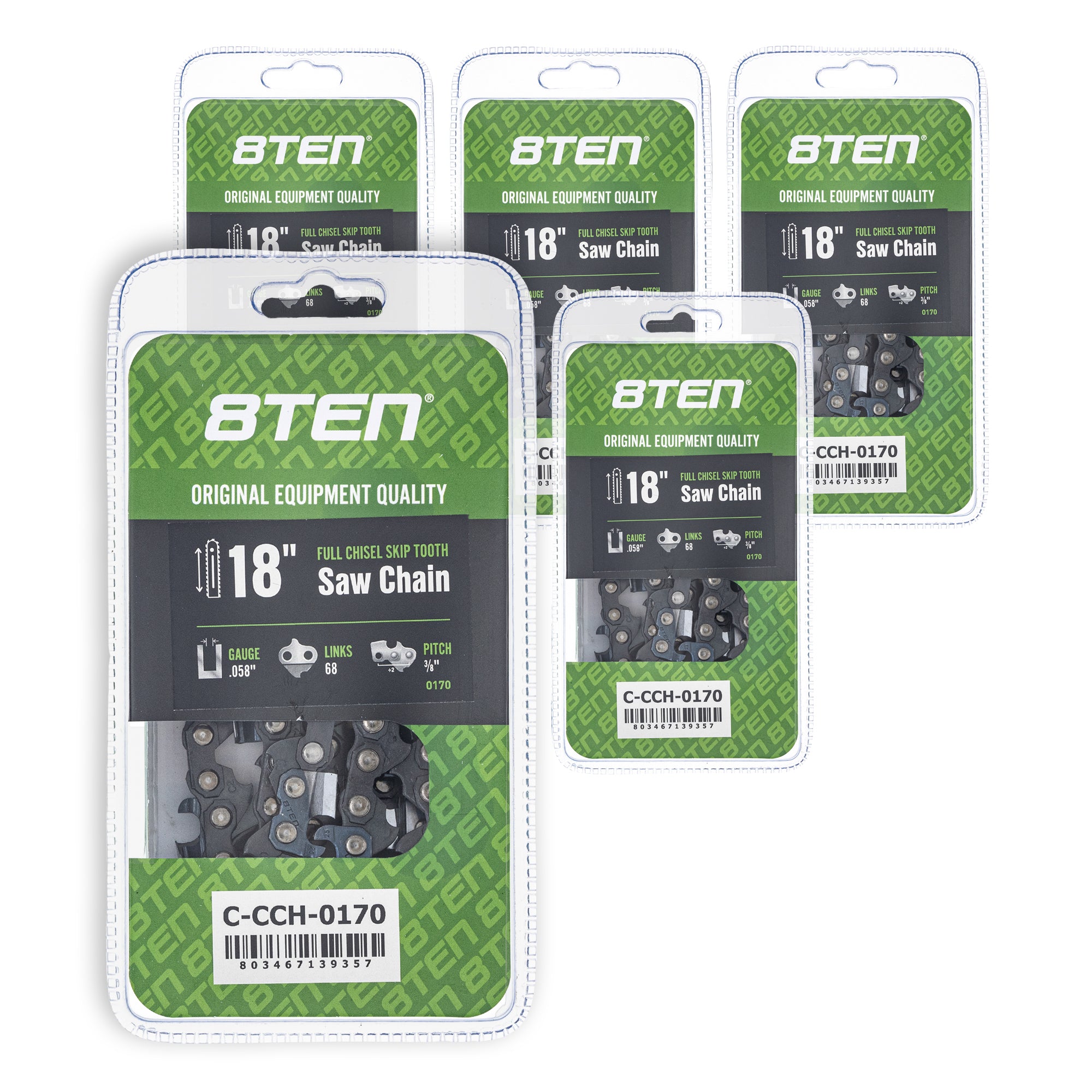 Chainsaw Chain 18 Inch .058 3/8 68DL 5-Pack for zOTHER Oregon Husqvarna Poulan Craftsman 8TEN 810-CCC2392H