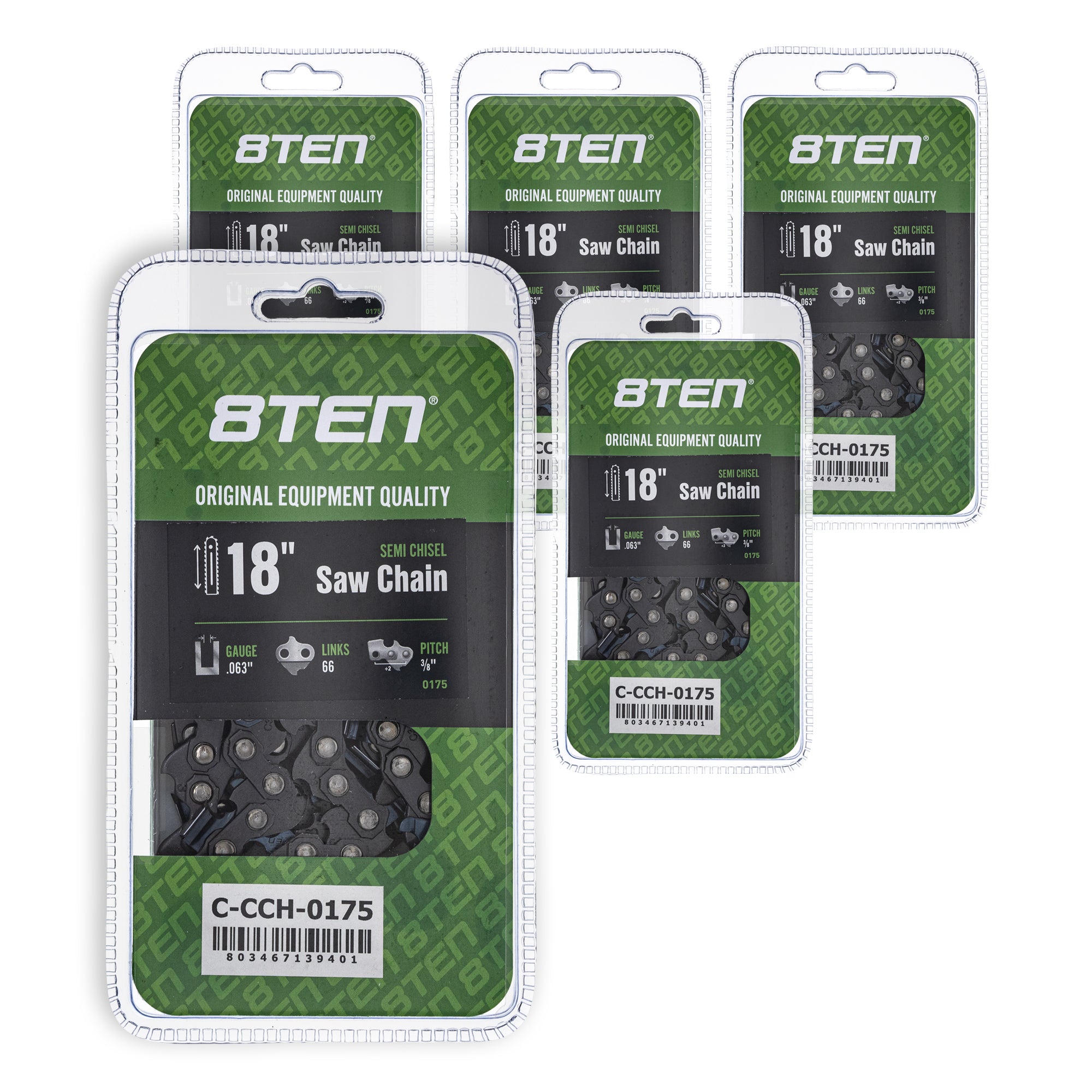 Chainsaw Chain 18 Inch .063 3/8 66DL 5-Pack for RC-M QS Pro MSE 8TEN 810-CCC2397H