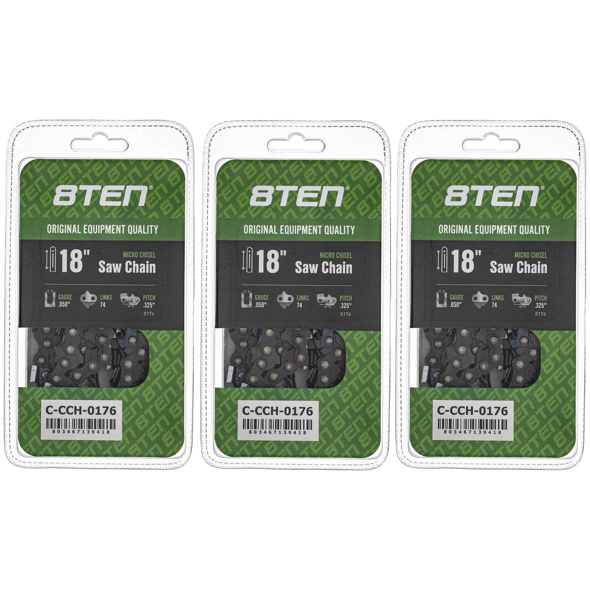 18 Inch .050 .325 74DL Chainsaw Chain 18 Inch .050 .325 74DL 3-Pack for zOTHER Oregon MS 8TEN 810-CCC2398H