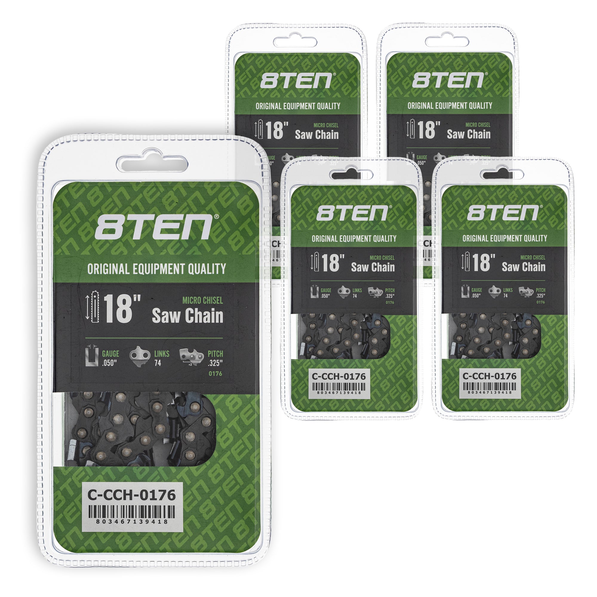 Chainsaw Chain 18 Inch .050 .325 74DL 5-Pack for zOTHER Oregon MS 634 30 040 8TEN 810-CCC2398H