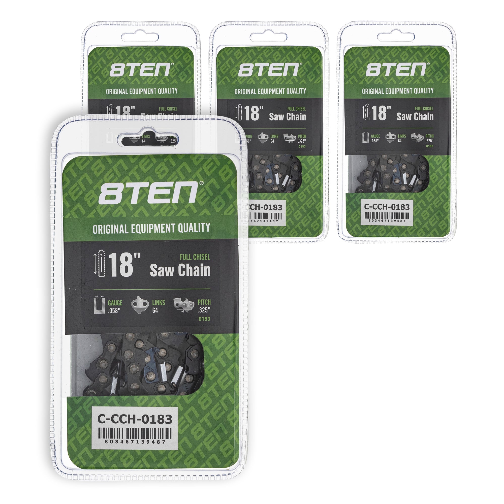 Chainsaw Chain 18 Inch .058 .325 64DL 4-Pack for zOTHER Oregon PS EA6101P53G EA6100PREG 8TEN 810-CCC2305H
