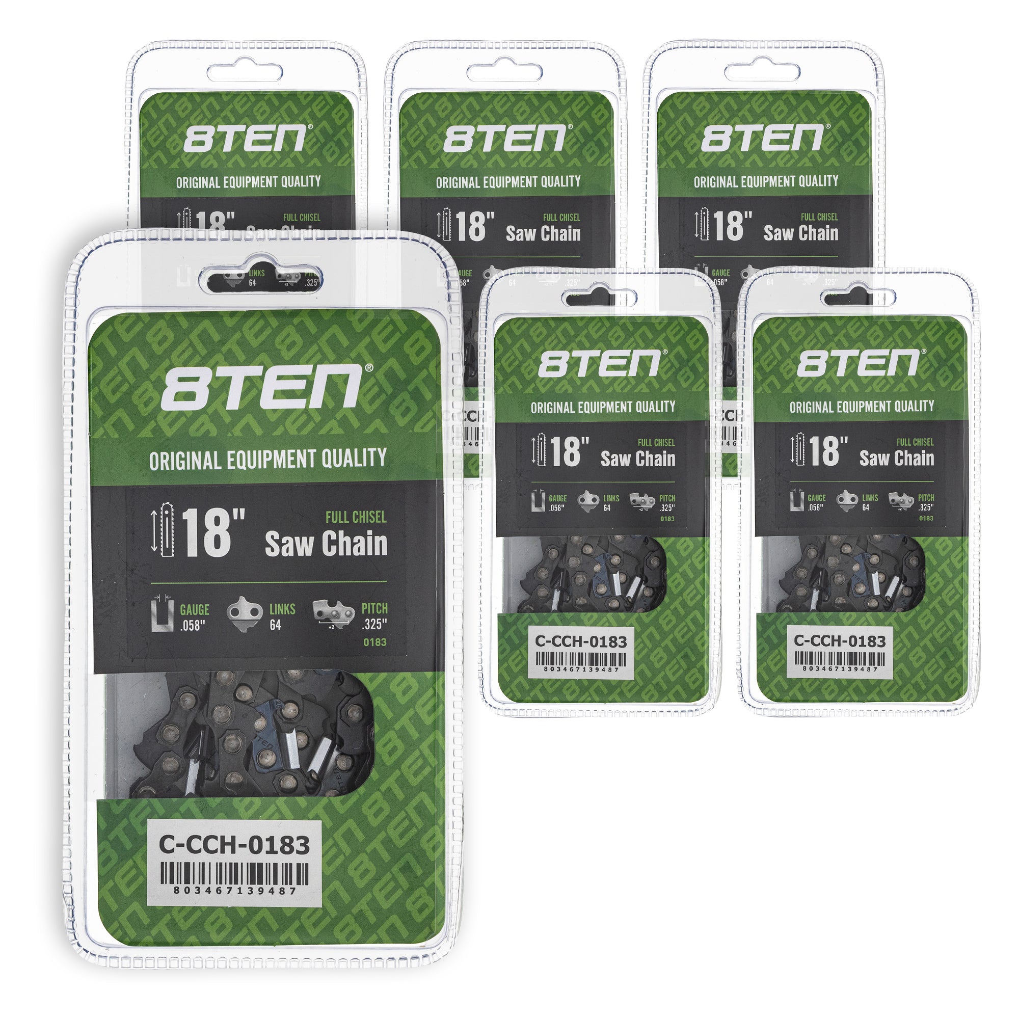 Chainsaw Chain 18 Inch .058 .325 64DL 6-Pack for zOTHER Oregon PS EA6101P53G EA6100PREG 8TEN 810-CCC2305H