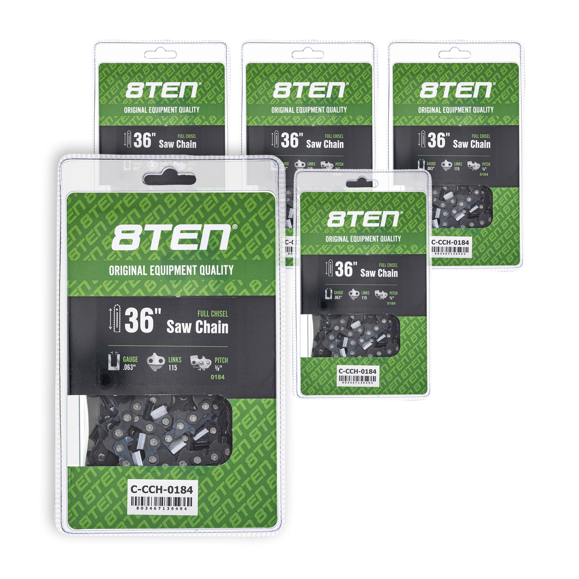 Chainsaw Chain 36 Inch .063 3/8 115DL 5-Pack for zOTHER Oregon PS DCS9010FL DCS9000 8TEN 810-CCC2306H