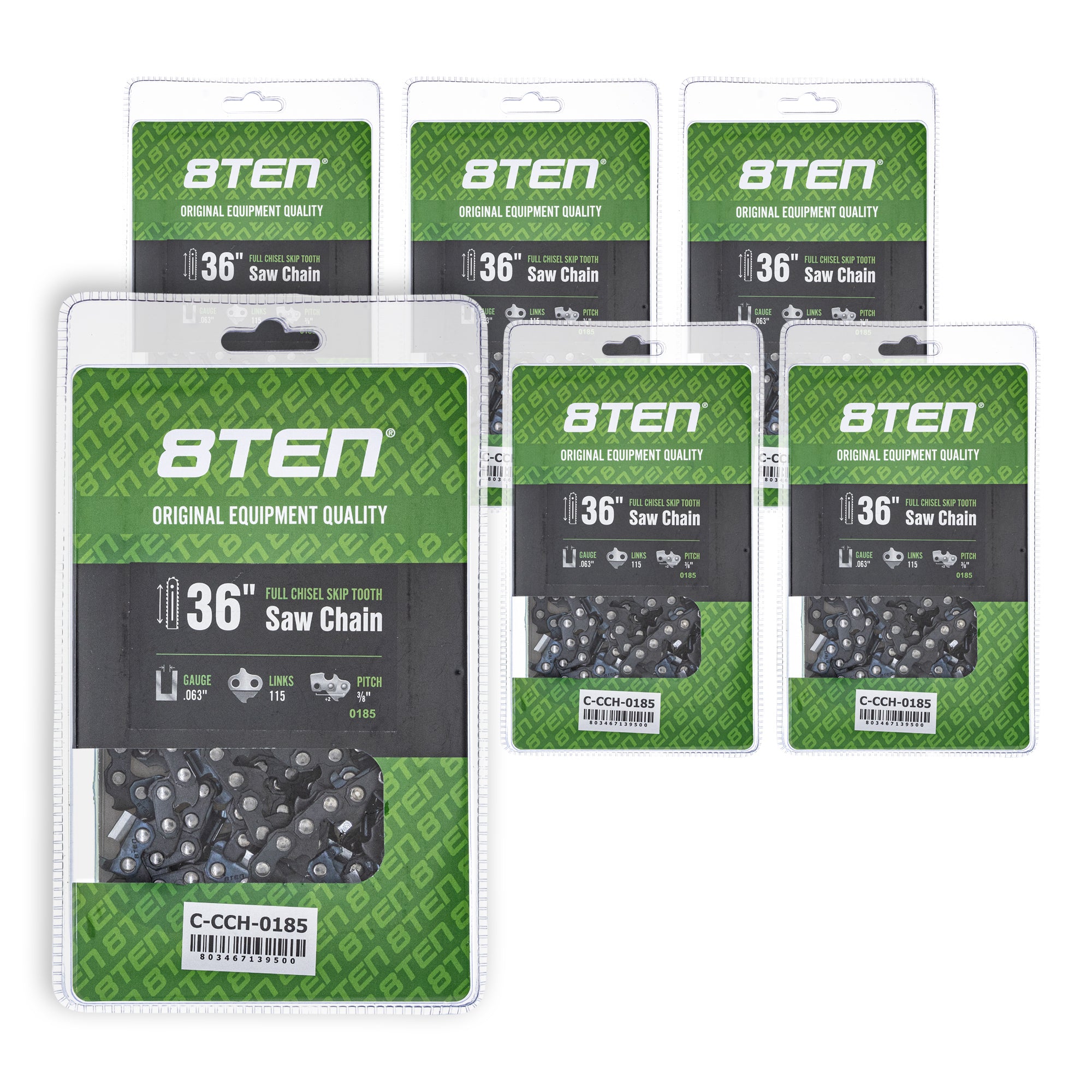 Chainsaw Chain 36 Inch .063 3/8 115DL 6-Pack for zOTHER Oregon PS DCS9010FL DCS9000 8TEN 810-CCC2307H