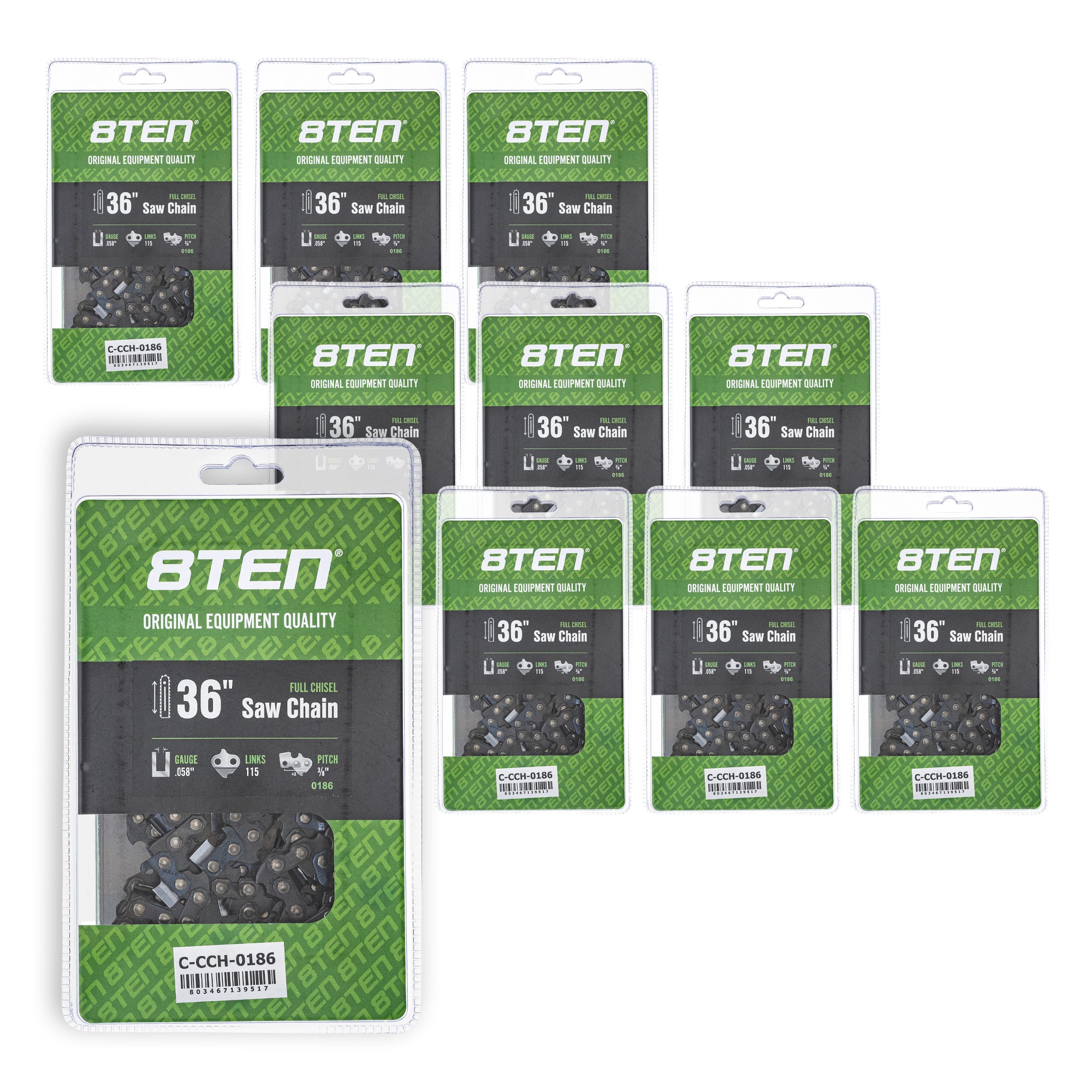 Chainsaw Chain 36 Inch .058 3/8 115DL 10-Pack for zOTHER 395 390XP/XPG/XPW 3120 8TEN 810-CCC2308H