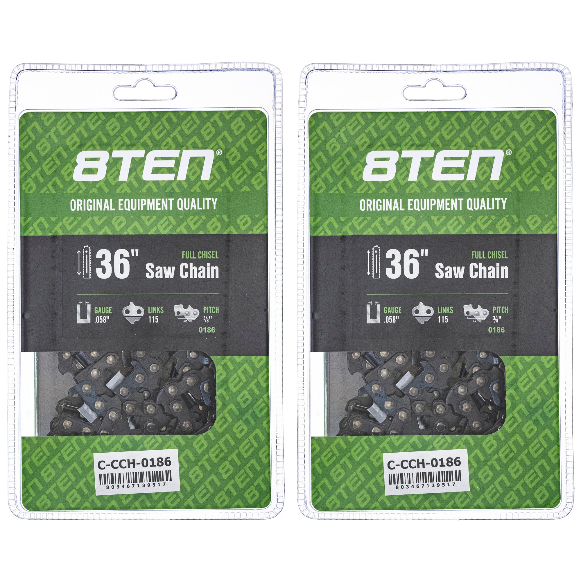 Chainsaw Chain 36 Inch .058 3/8 115DL 2-Pack for zOTHER 395 390XP/XPG/XPW 3120 8TEN 810-CCC2308H