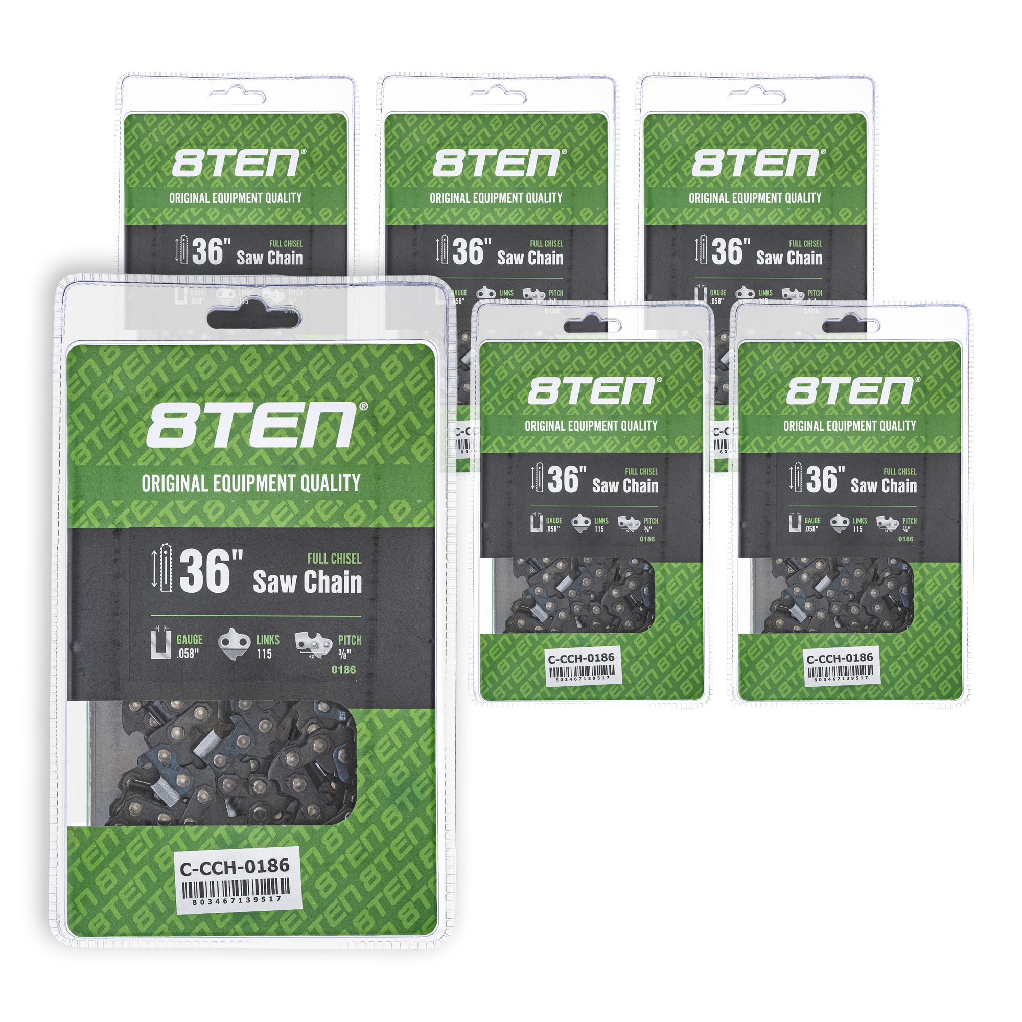 Chainsaw Chain 36 Inch .058 3/8 115DL 6-Pack for zOTHER 395 390XP/XPG/XPW 3120 8TEN 810-CCC2308H