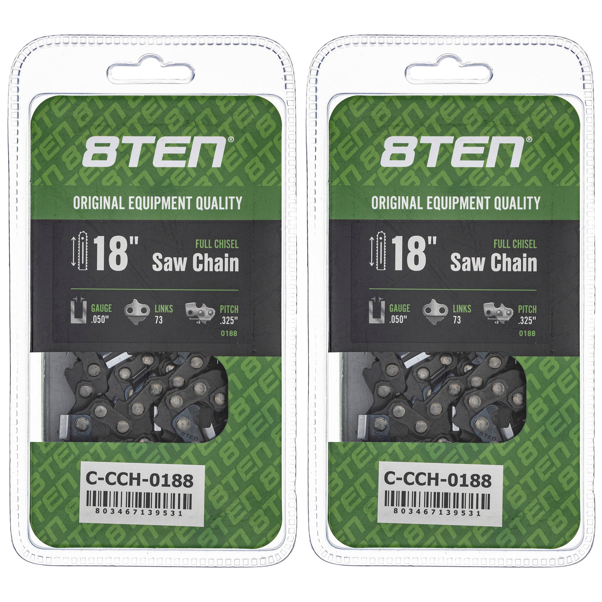 Chainsaw Chain 18 Inch .050 .325 73DL 2-Pack for zOTHER CS50 654 652 651 8TEN 810-CCC2300H