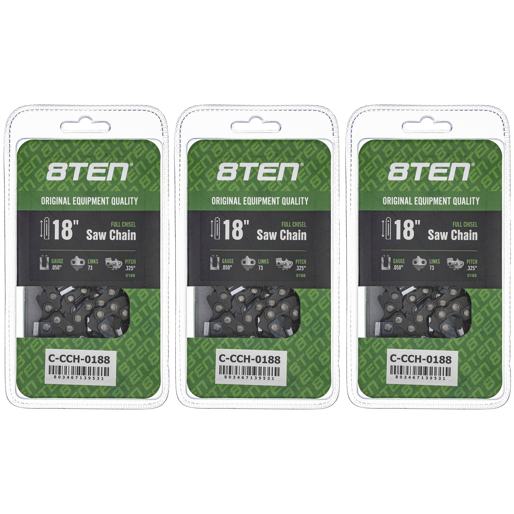 Chainsaw Chain 18 Inch .050 .325 73DL 3-Pack for zOTHER CS50 654 652 651 8TEN 810-CCC2300H