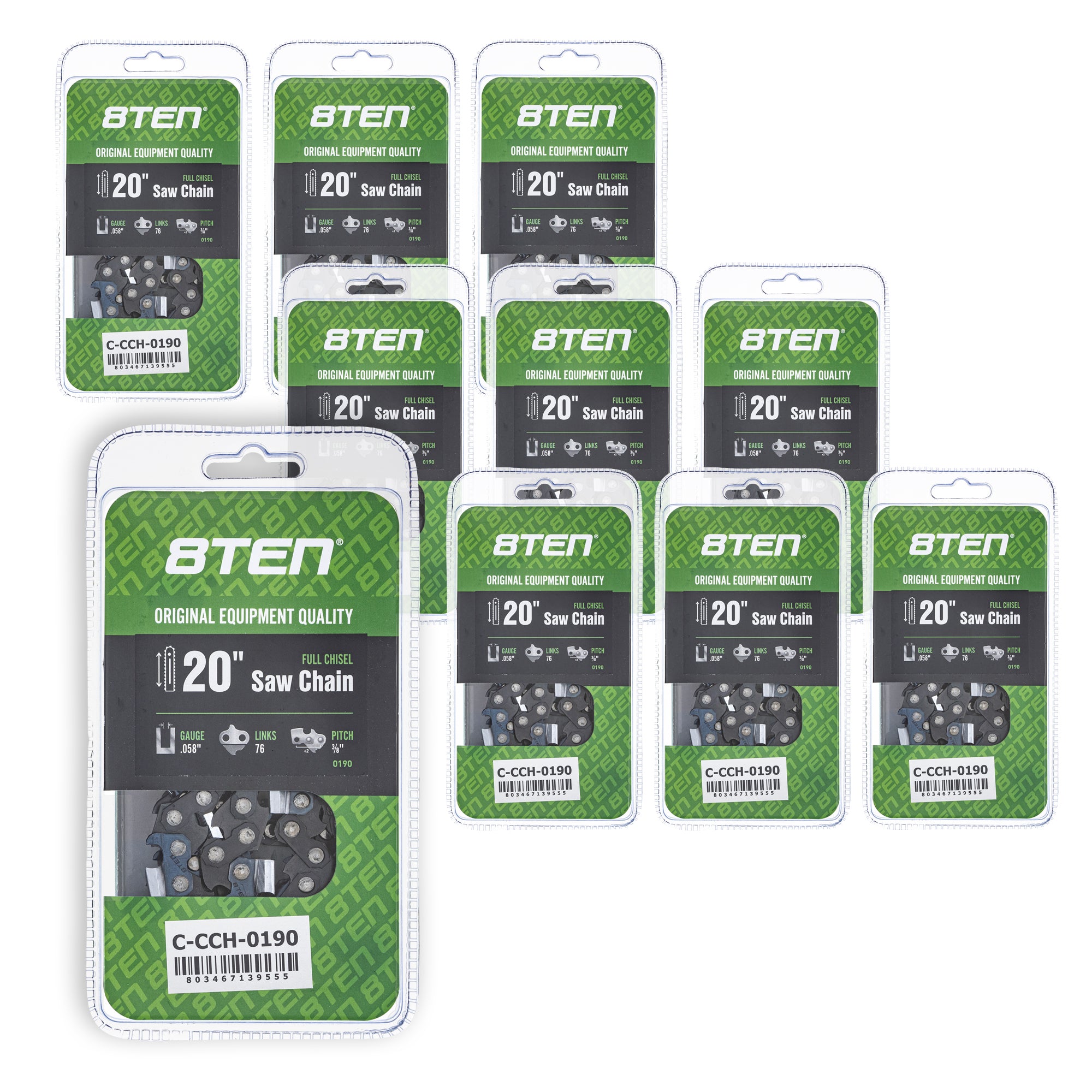 Chainsaw Chain 20 Inch .058 3/8 76DL 10-Pack for zOTHER Max 20 8TEN 810-CCC2312H