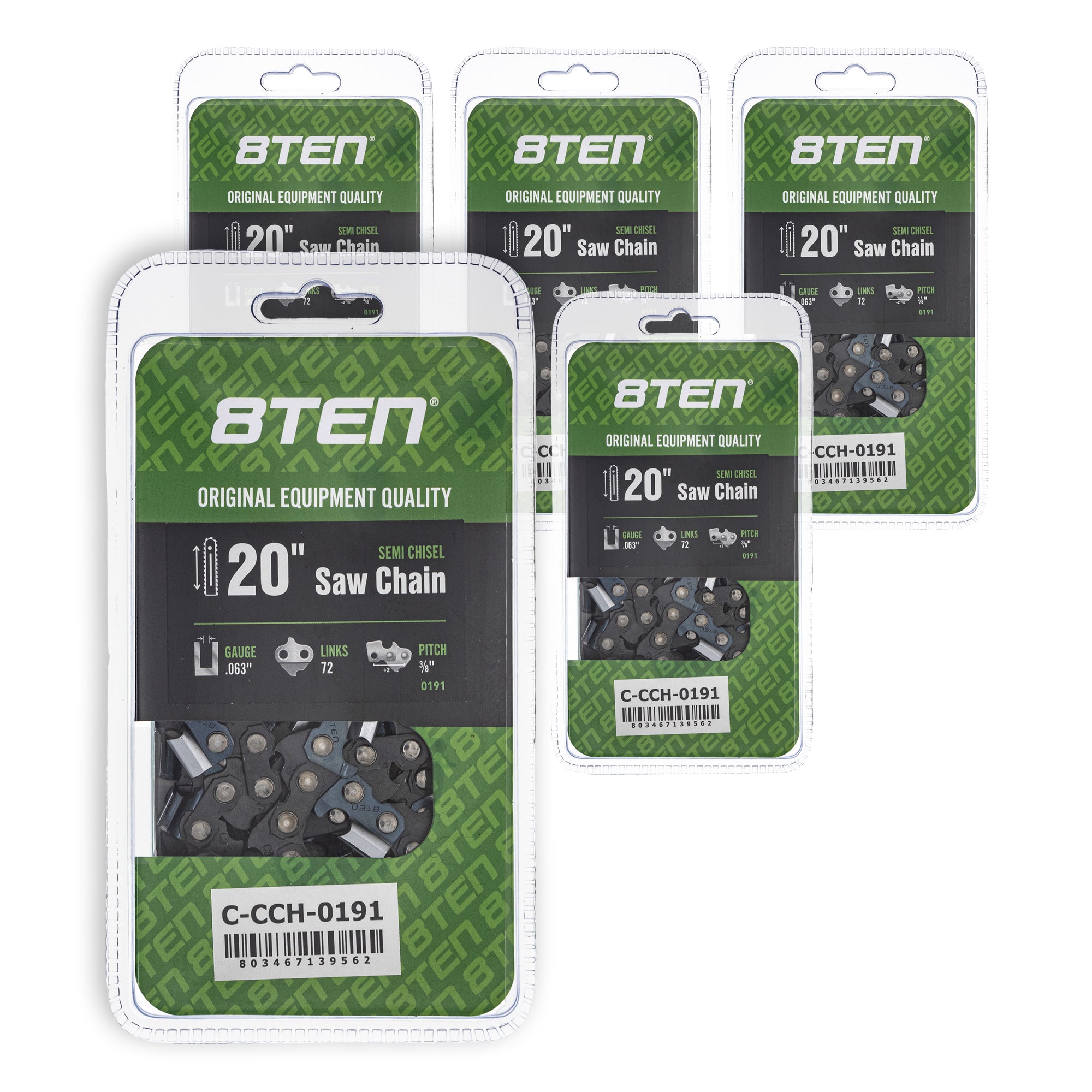 Chainsaw Chain 20 Inch .063 3/8 72DL 5-Pack for zOTHER Oregon MSE MS E 066 8TEN 810-CCC2313H