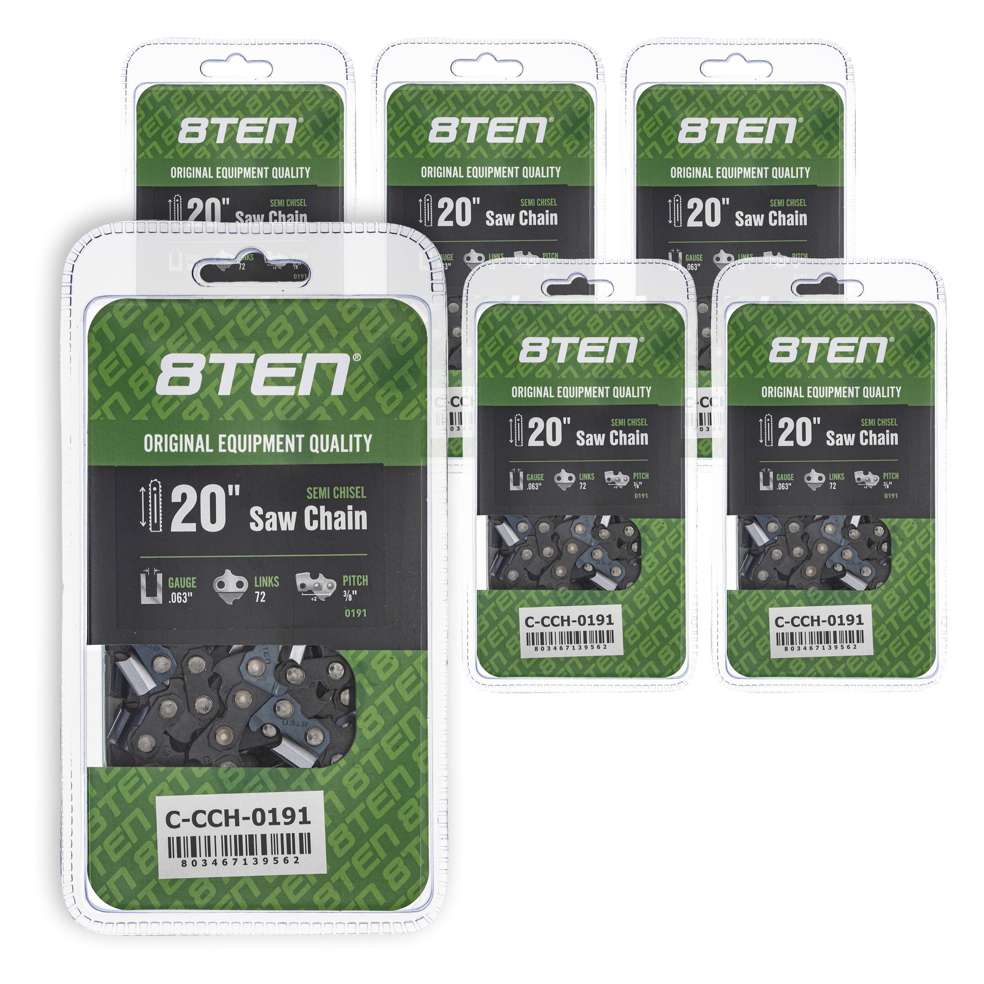 Chainsaw Chain 20 Inch .063 3/8 72DL 6-Pack for zOTHER Oregon MSE MS E 066 8TEN 810-CCC2313H