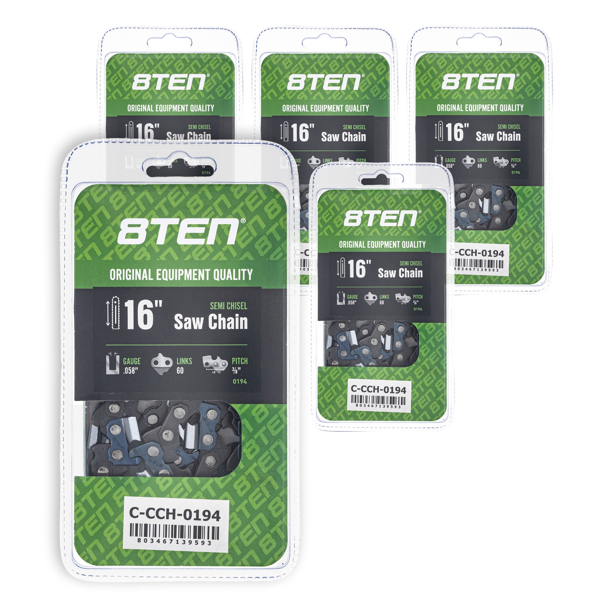 Chainsaw Chain 16 Inch .058 3/8 60DL 5-Pack for zOTHER Oregon Husqvarna Poulan Craftsman 8TEN 810-CCC2316H