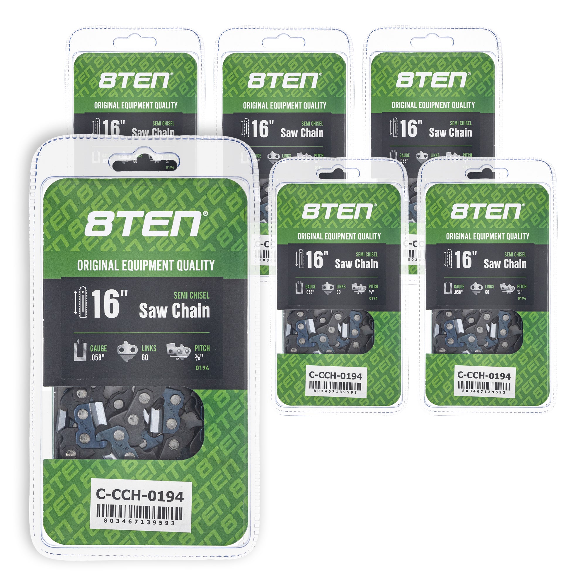 Chainsaw Chain 16 Inch .058 3/8 60DL 6-Pack for zOTHER Oregon Husqvarna Poulan Craftsman 8TEN 810-CCC2316H