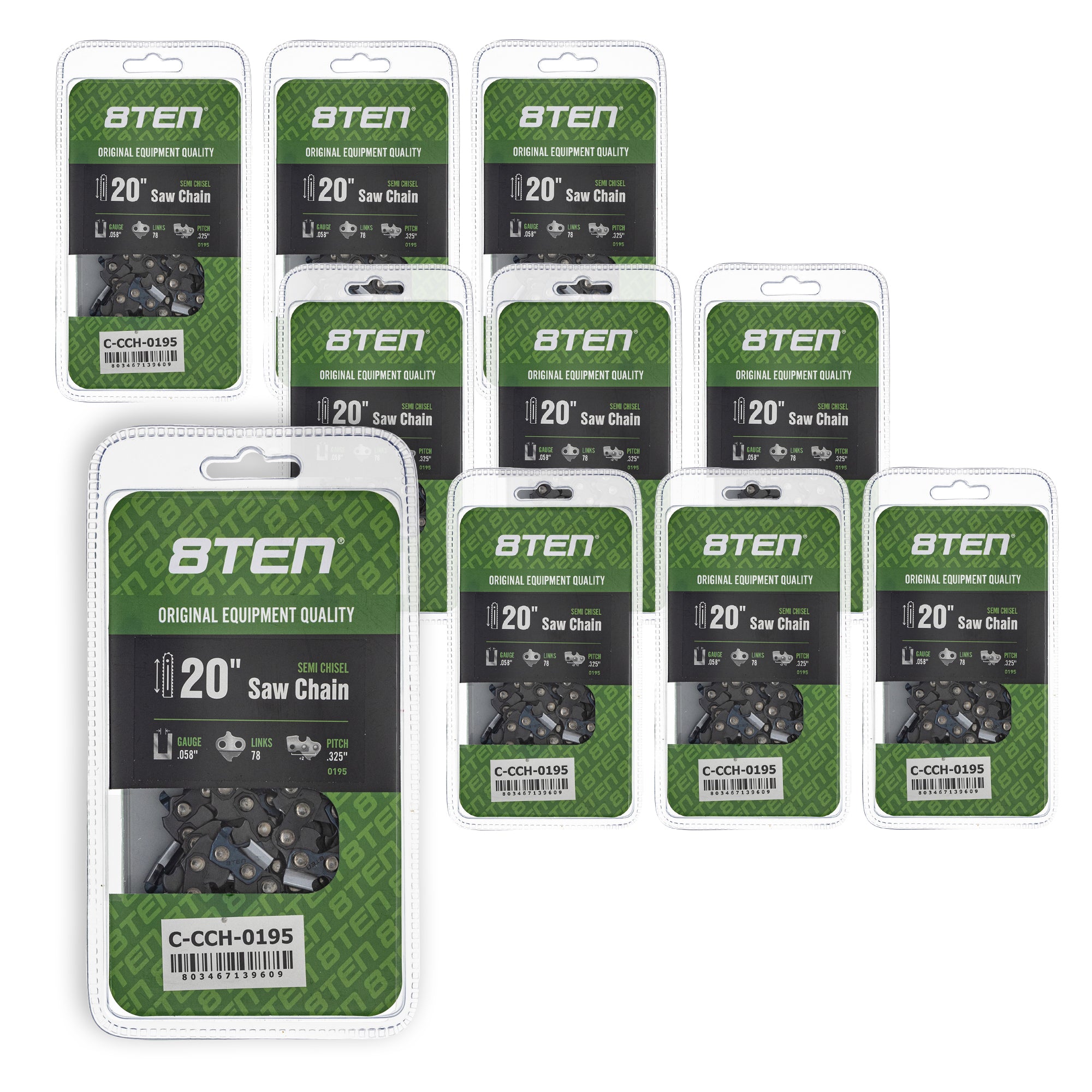 Chainsaw Chain 20 Inch .058 .325 78DL 10-Pack for zOTHER Oregon PS EA6101P53G EA6100PREG 8TEN 810-CCC2317H