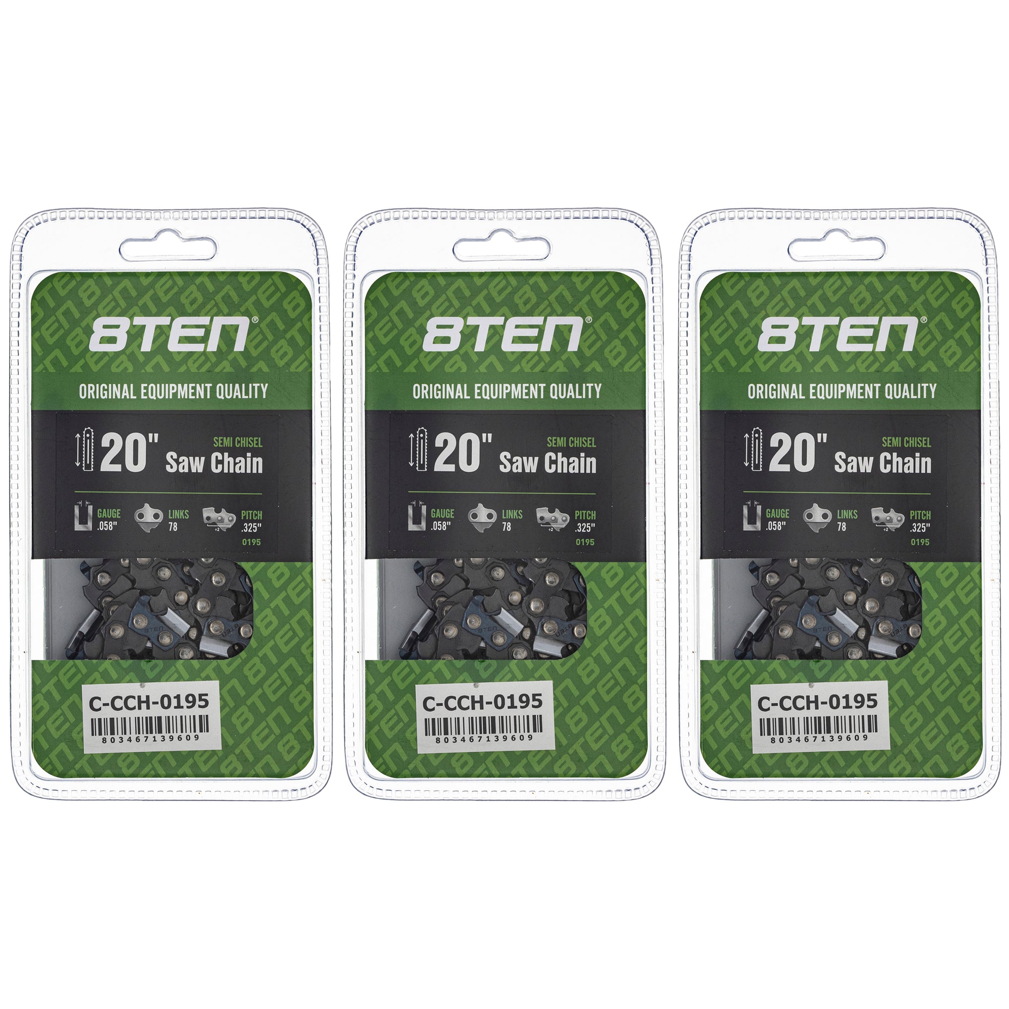 Chainsaw Chain 20 Inch .058 .325 78DL 3-Pack for zOTHER Oregon PS EA6101P53G EA6100PREG 8TEN 810-CCC2317H