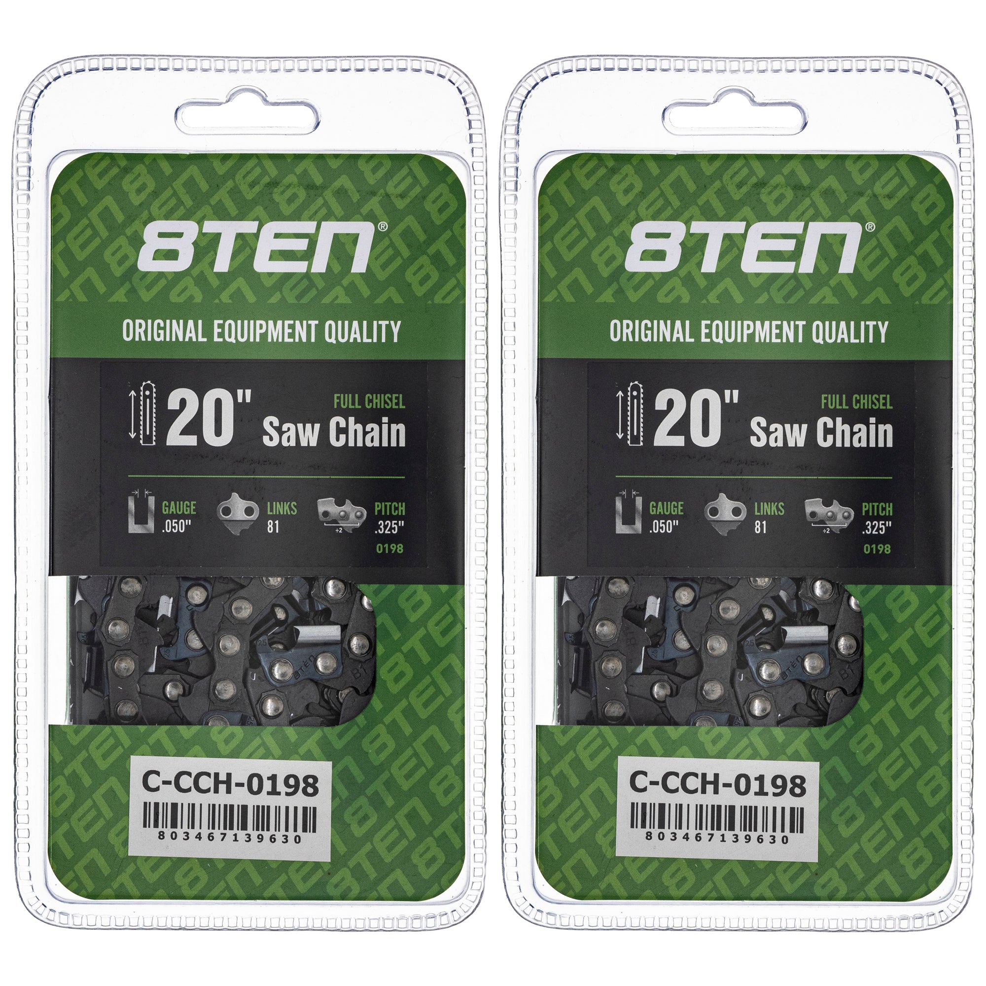 Chainsaw Chain 20 Inch .050 .325 81DL 2-Pack for zOTHER Oregon MS 634 30 040 8TEN 810-CCC2310H
