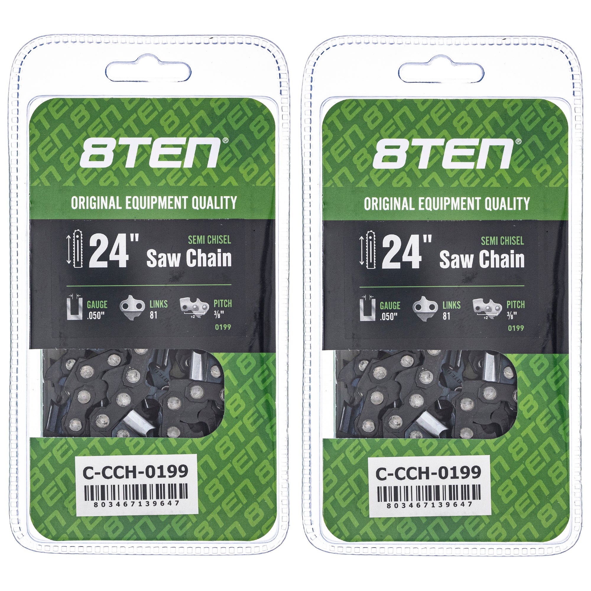 Chainsaw Chain 24 Inch .050 3/8 81DL 2-Pack for zOTHER Oregon Echo Shindaiwa Bear Cat 8TEN 810-CCC2311H