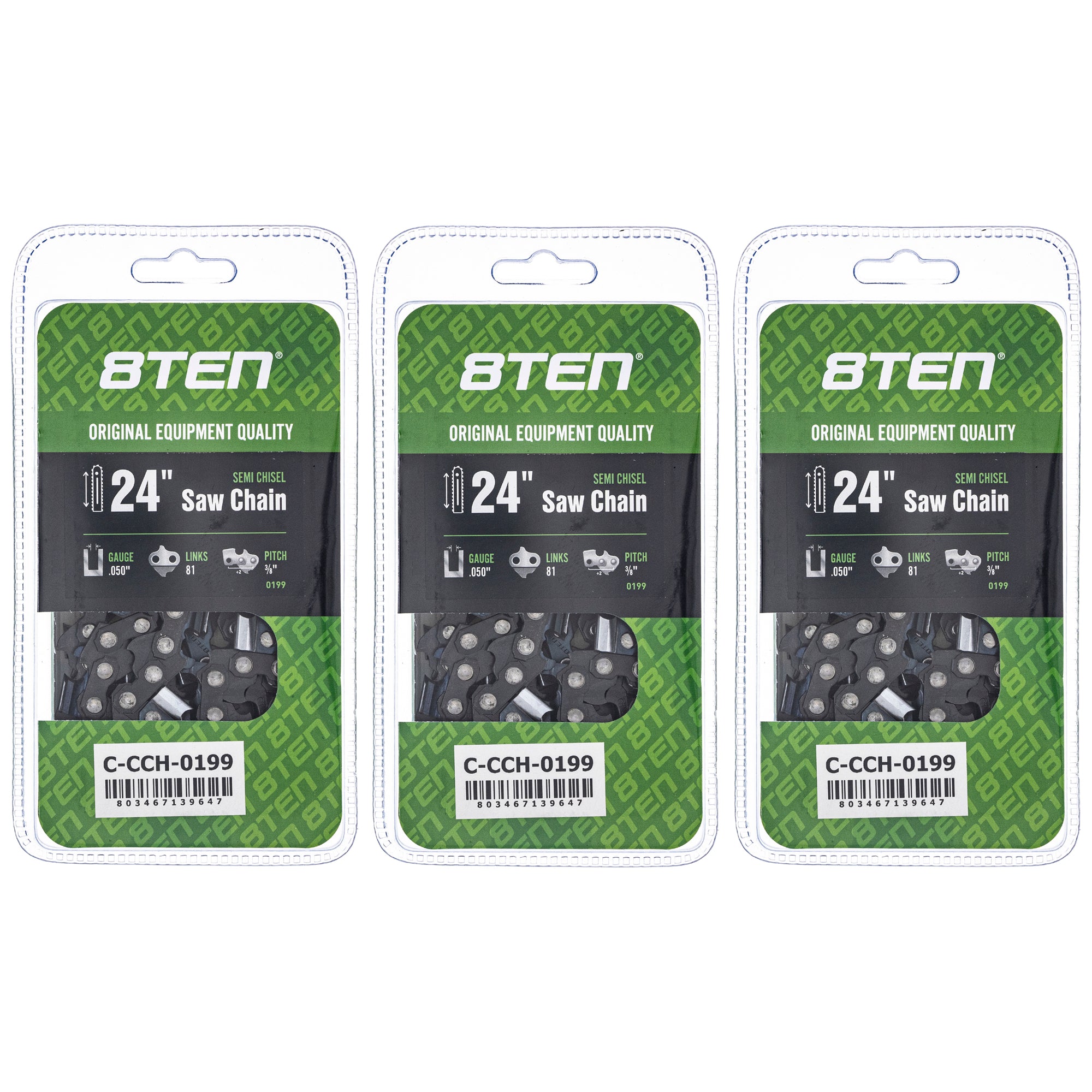 Chainsaw Chain 24 Inch .050 3/8 81DL 3-Pack for zOTHER Oregon Echo Shindaiwa Bear Cat 8TEN 810-CCC2311H