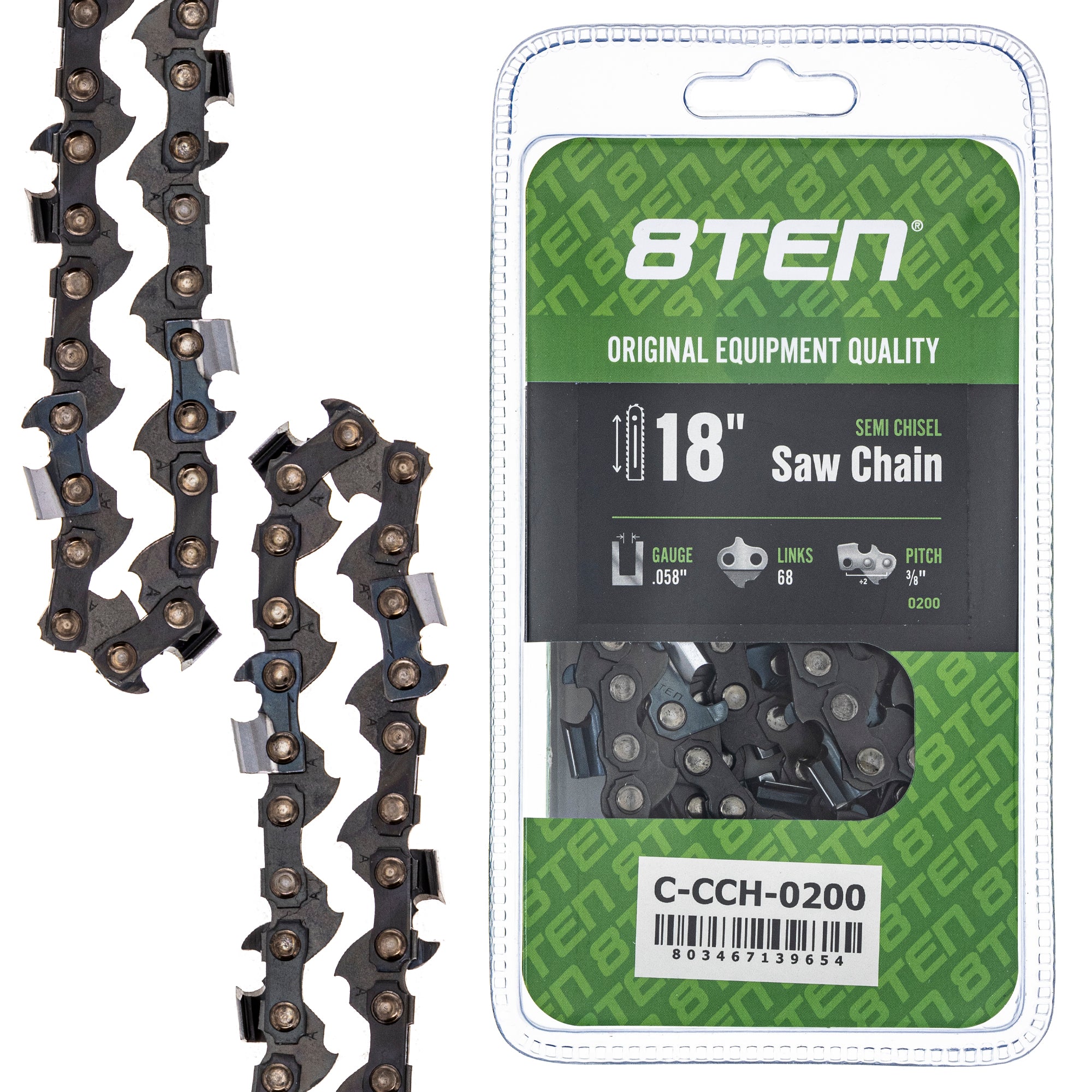 Chainsaw Chain 18 Inch .058 3/8 68DL for zOTHER Oregon Husqvarna Poulan Craftsman AYP 8TEN 810-CCC2422H