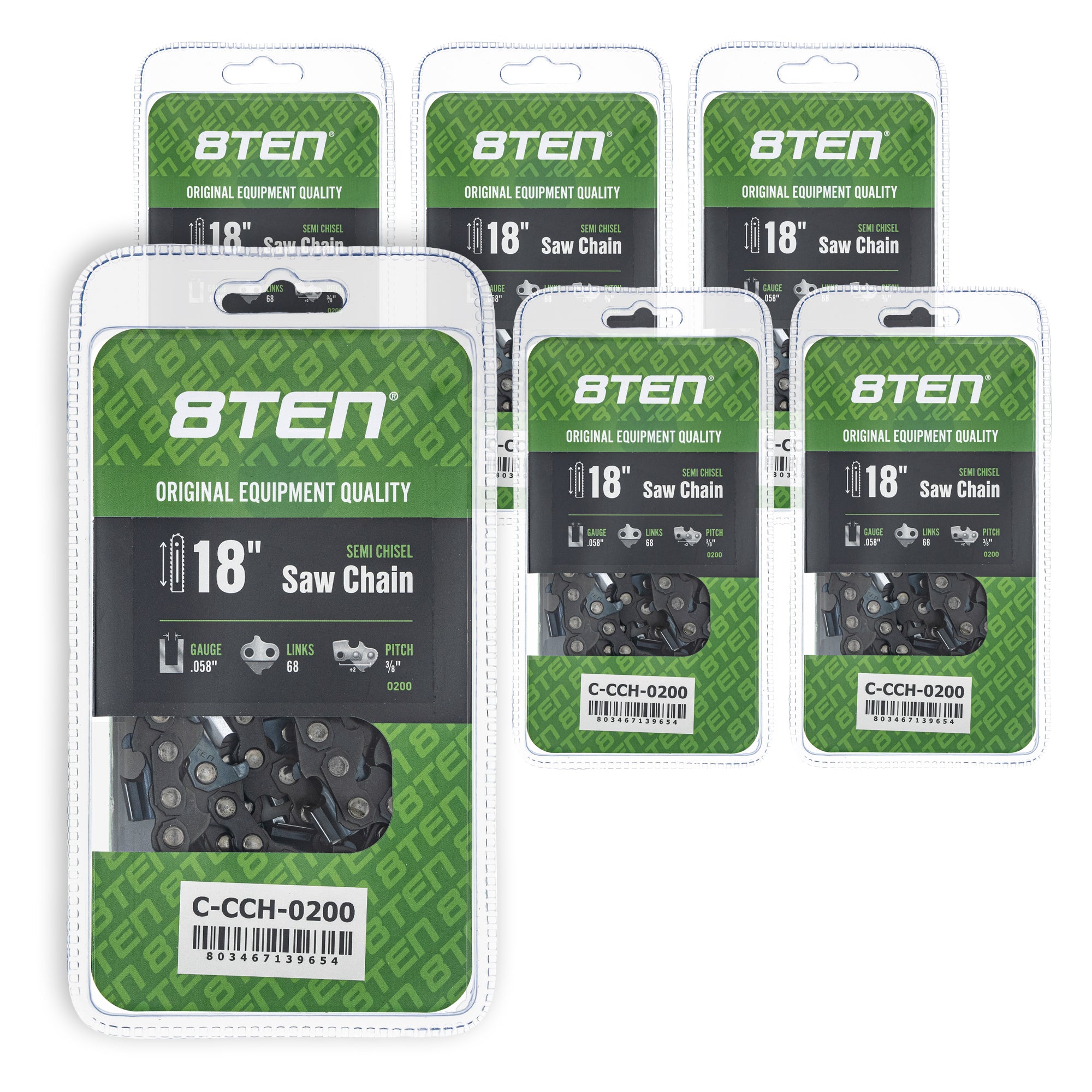 Chainsaw Chain 18 Inch .058 3/8 68DL 6-Pack for zOTHER Oregon Husqvarna Poulan Craftsman 8TEN 810-CCC2422H