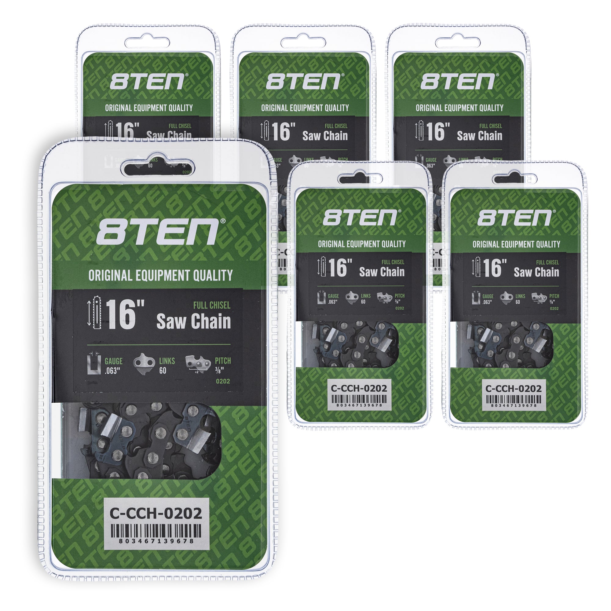 Chainsaw Chain 16 Inch .063 3/8 60DL 6-Pack for MSE MS E 066 8TEN 810-CCC2424H