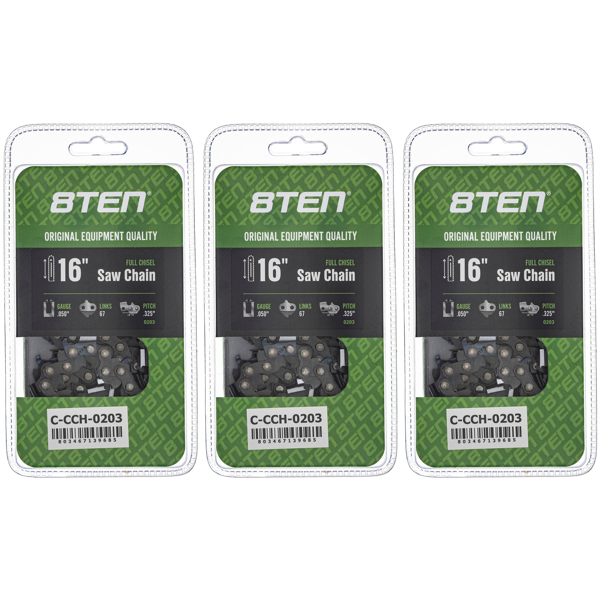 Chainsaw Chain 16 Inch .050 .325 67DL 3-Pack for zOTHER Oregon MS 656 654 652 8TEN 810-CCC2425H